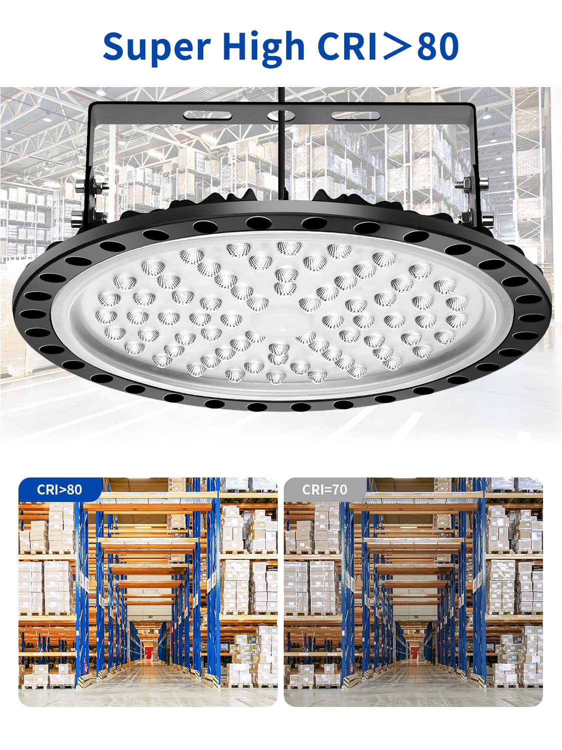UFO LED High Bay Light 300W 30000LM 6500K Daylight IP65 Waterproof Commercial Warehouse Garage Area Light — view 6