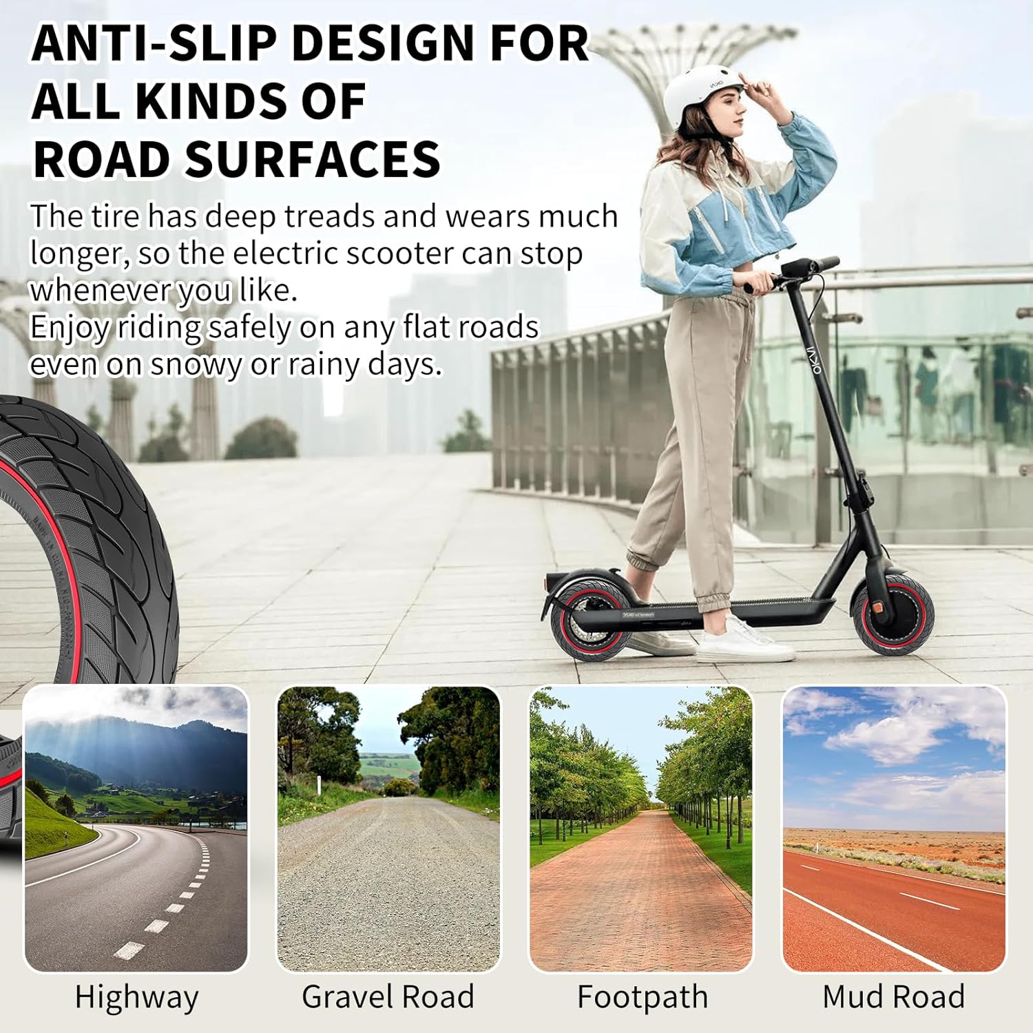 BANGTING 2-Pack 10x2.125 Tubeless Scooter Tires - Fits Models: 8.5x2.0, 8½x2, 50-75-6.1, 10×2.0, 10×2-6.1, 10×2(54-152) | Verify Rim Size: 6.5-6.65" Diameter & 1.26-1.34" Width | Puncture-Resistant