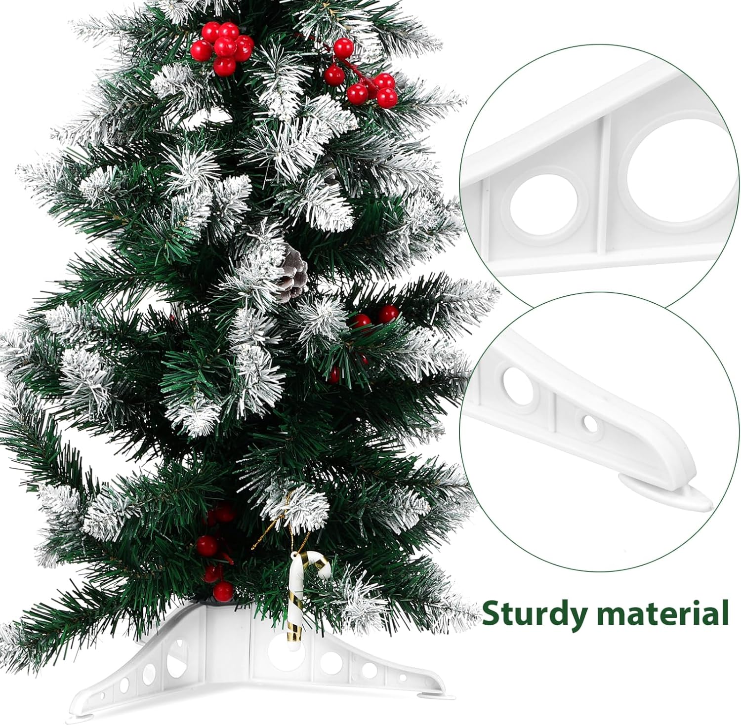 Homoyoyo 5pcs Christmas Tree Stand White Artificial Tree Base Sturdy Sleek Design for Holiday Decor Easy Assembly
