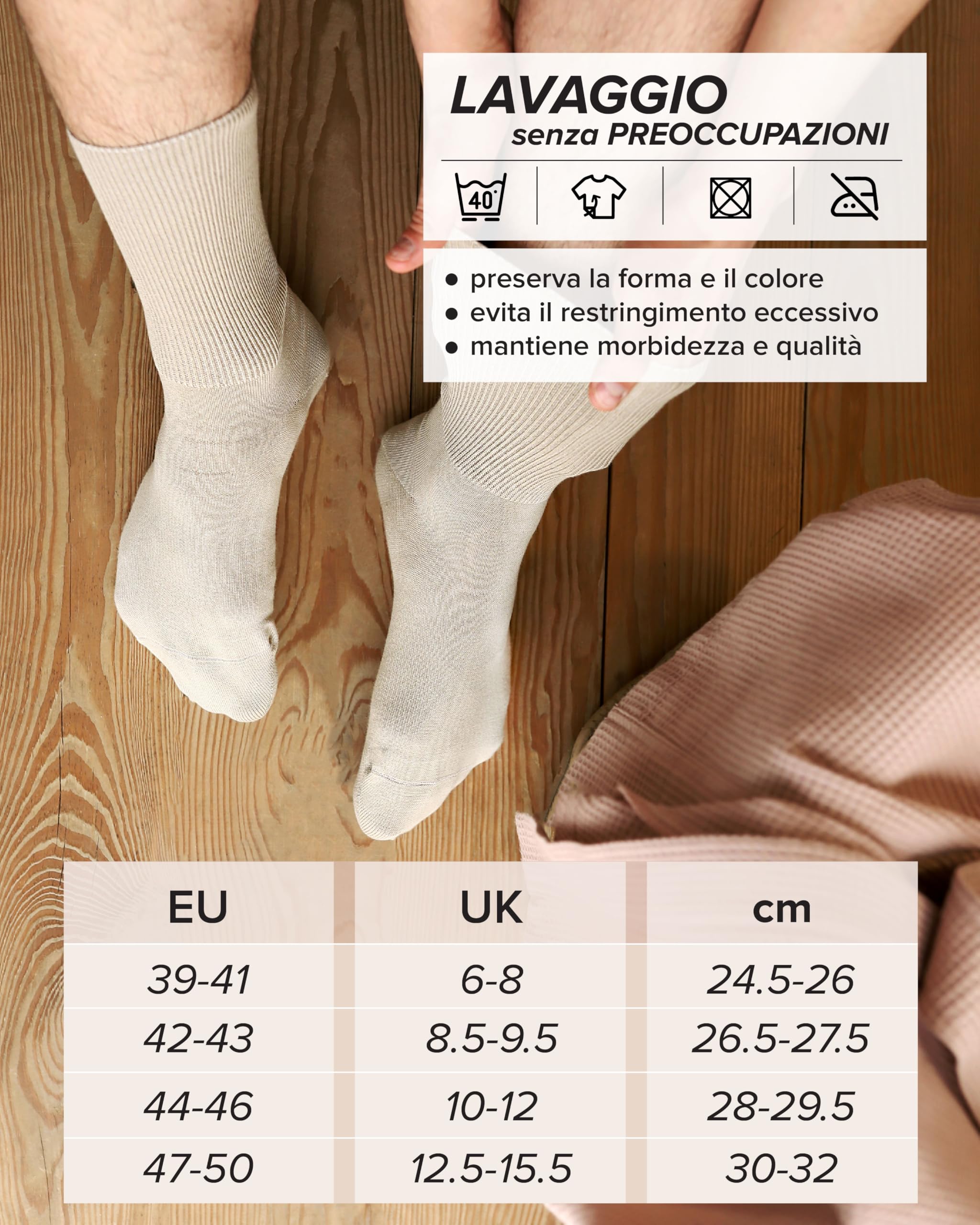 vitsocks Calzini per Diabetici Extra Larghi senza Elastico Uomo (3 PAIA) calze sanitarie piedi gonfi cotone morbido 39 42 43 46 47 50