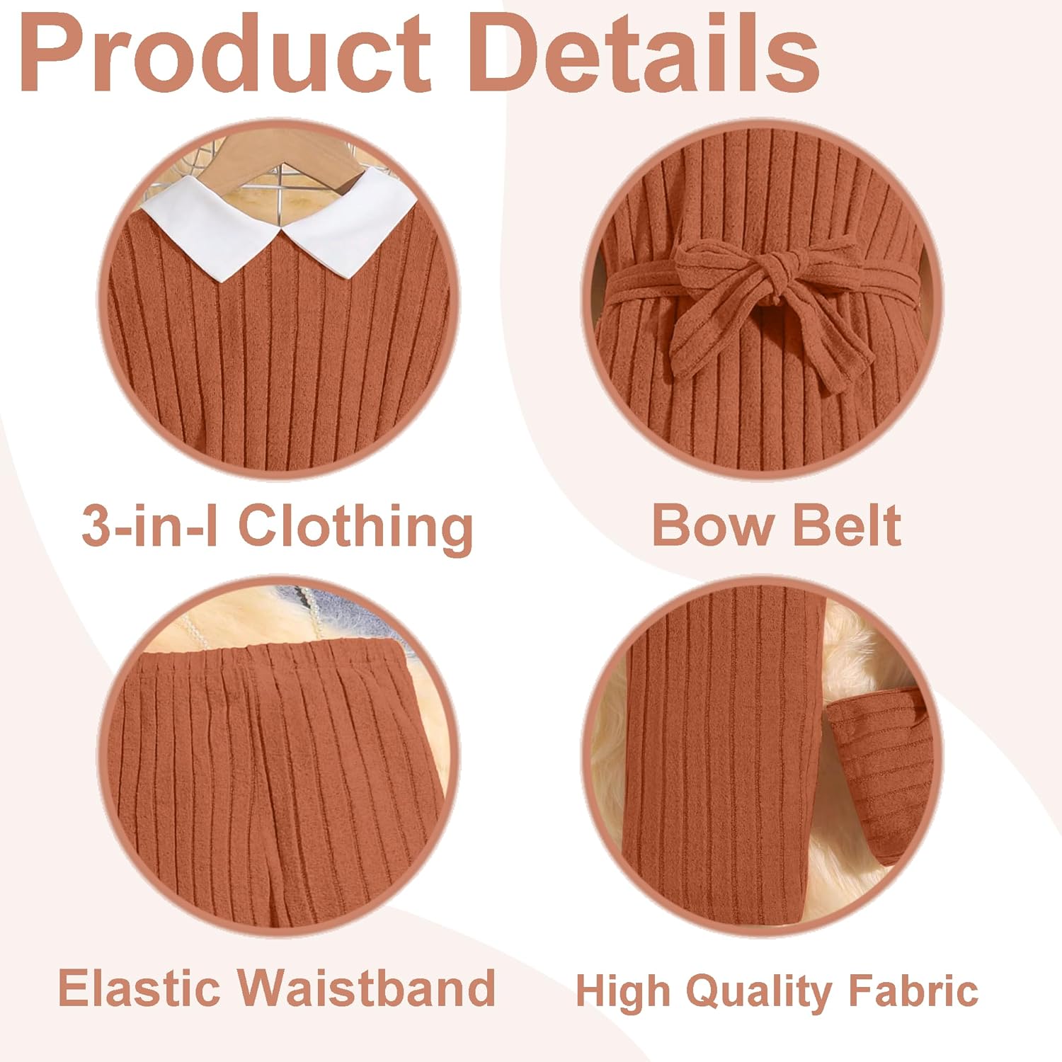 Girls' Casual 2/3 piece Pants Set, Comfortable and Breathable Spring and Autumn Clothing Set - Image 5