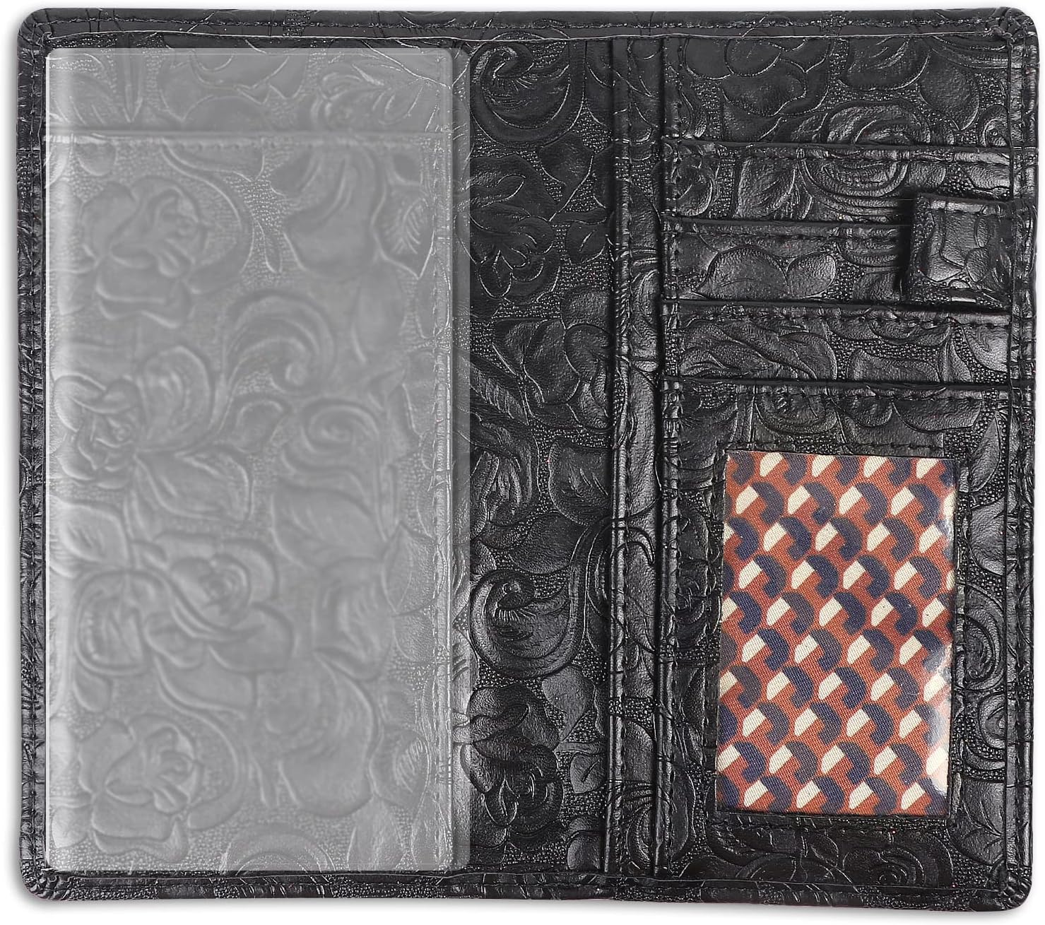 Sanlykate Couverture De Chéquier En Cuir Pour Homme Et Femme, Blocage RFID, Porte-cartes Avec Séparateur Gratuit, Chèques Standard Avec Inserts Pour Stylo, Noir/blanc, Taille Unique, Style Simple