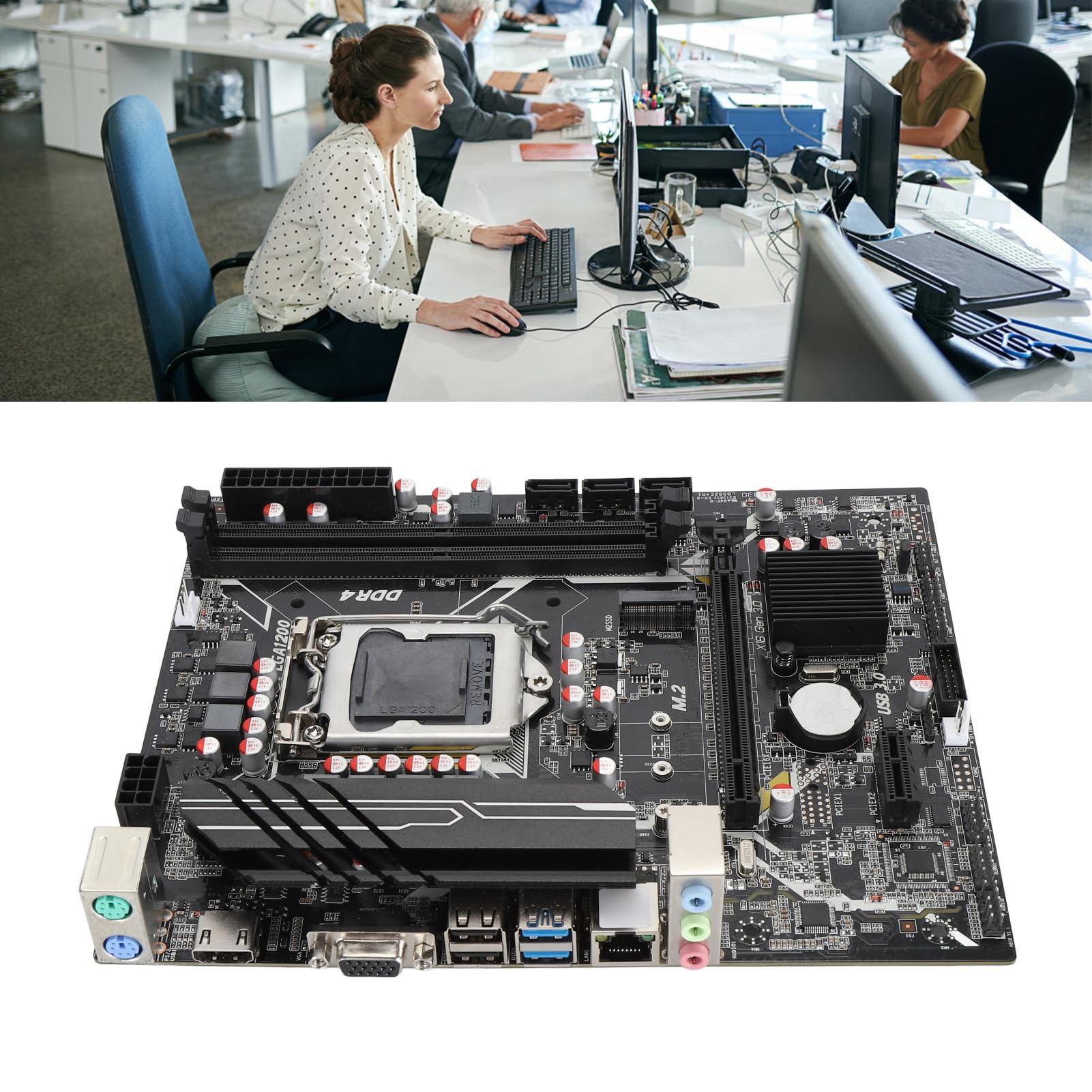 Płyta Główna H510 Gen 3.0, Płyta Główna ATX z podwójną pamięcią DDR4, Płyta Główna z Gniazdem PCI-E 16X Gen 3.0 z Radiatorem dla Procesora 10 11