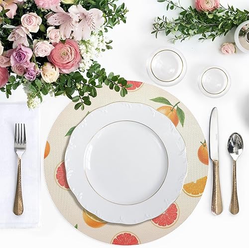 Miniatura 5 de Summer Fruits Oranges PVC Placemats, Non Slip Table Place Mats Washable for Kitchen Table one sizex1