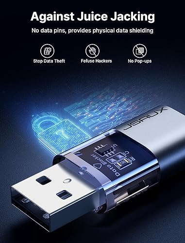 Miniatura 4 de JSAUX Bloqueador de datos USB y bloqueador de datos USB C (paquete de 4), bloqueador de datos USB-A transparente a USB-A y USB-C a USB-C solo para