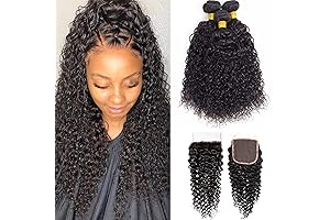 12A Tight Curly Human Hair Bundles with Closure