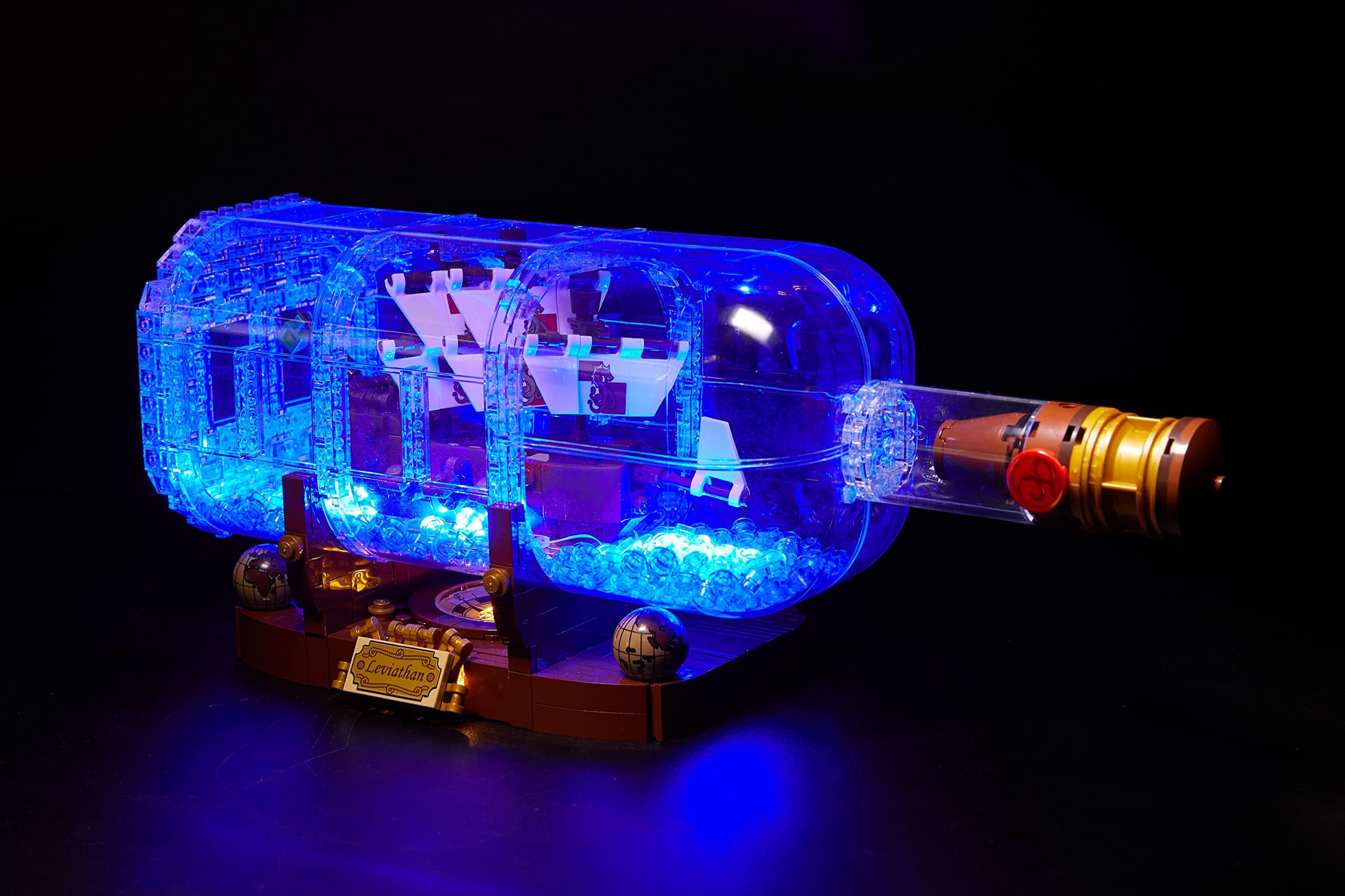 Deluxe LED Lighting Kit for LEGO Ship in a Bottle - 21313 & 92177- Custom Designed - Handmade - Durability Tested