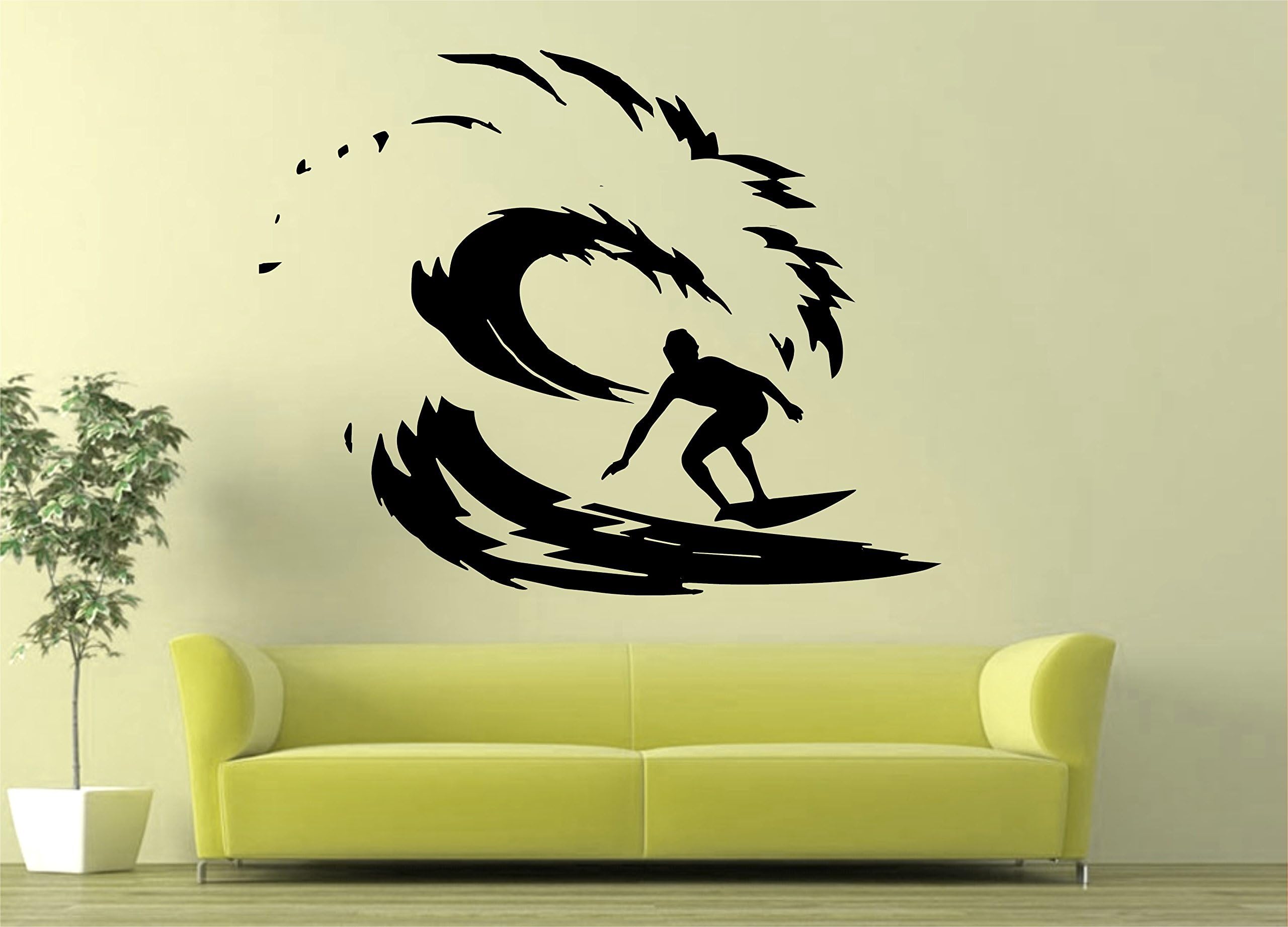 JCM CUSTOM Surfing Surfer Surfboard Surf Wall Vinyl Decal / 28" X 22"