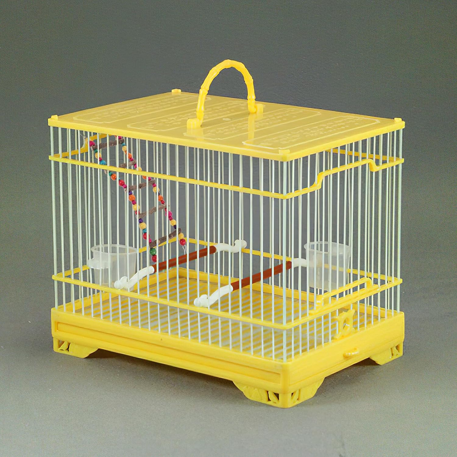 Cabilock Wooden Parakeet Ladder Bird Training Natural Hardwood Climbing Step Ladder for Parrots Cockatiels Cage Accessories