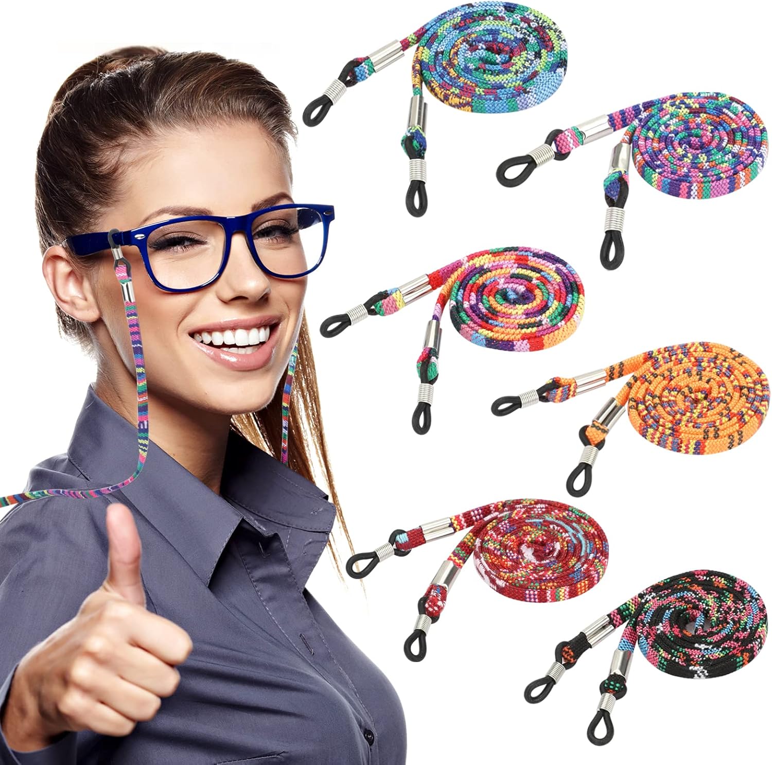 GOTRUST Reading Glasses Cords Chain, 6Pcs Ethnic Style Eye Glasses