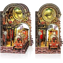 Book Nook Kits for Adults, Zero Platform DIY Book Nook Kit, 3D booknook Craft Kits Bookshelf Insert with Sensor LED Light, Creative Craft Gift for Adults & Teens