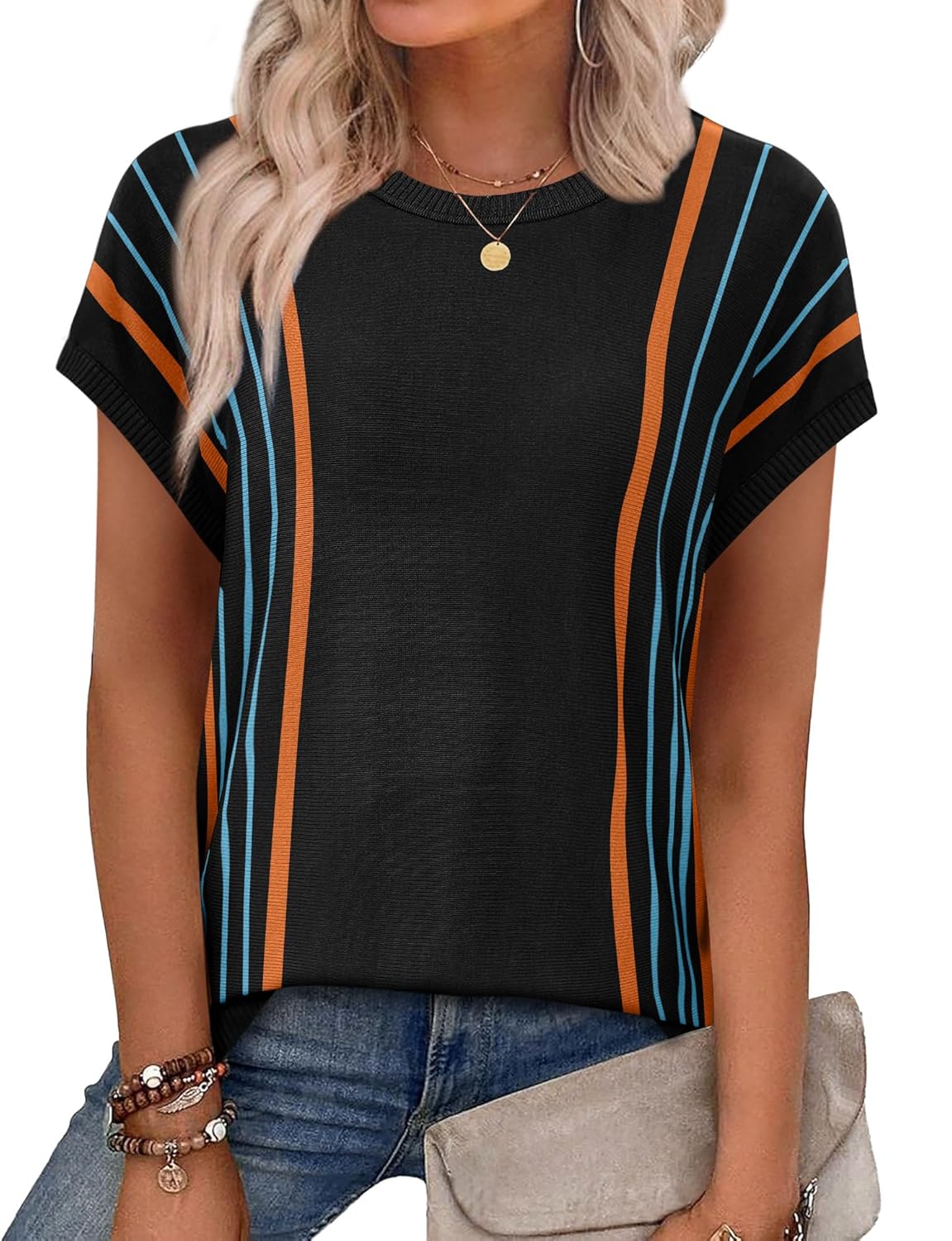 XIEERDUO Short Sleeve Sweater for Women Lightweight Sweaters Boho Tops Summer Clothes Beach Vacation Outfits 2026