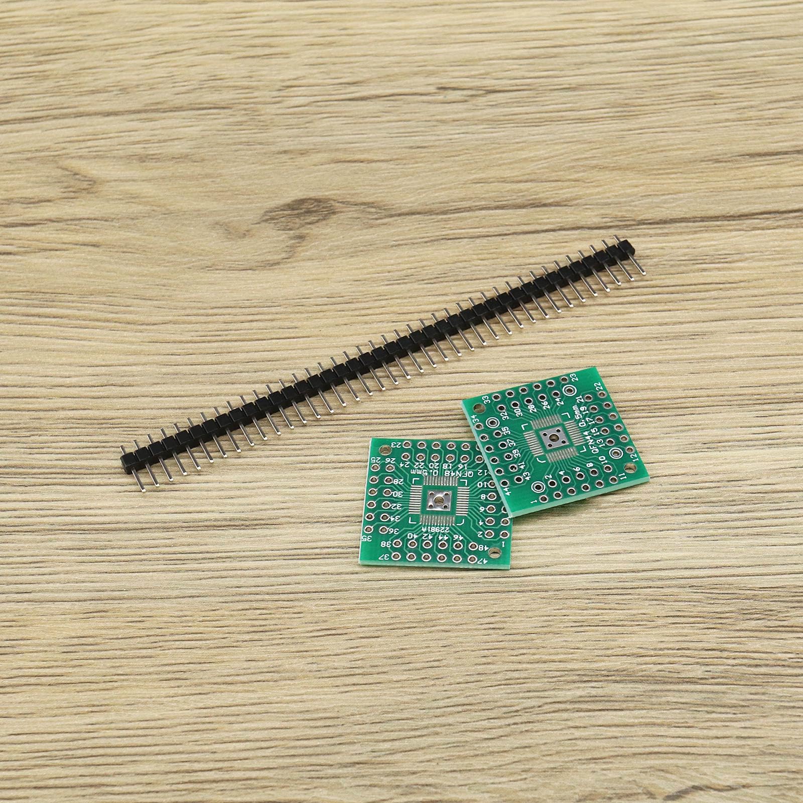 51PCS 12 tipi SMD a DIP schede adattatore kit SOP8 SOP10 SOP14 SOP16 SOP20 SOP24 SOP28 0402/0603/0805 SMT SOT89/SOT223 TQFP100 QFN32 QFN44 48 con 4 0 pin header da 2,54 mm