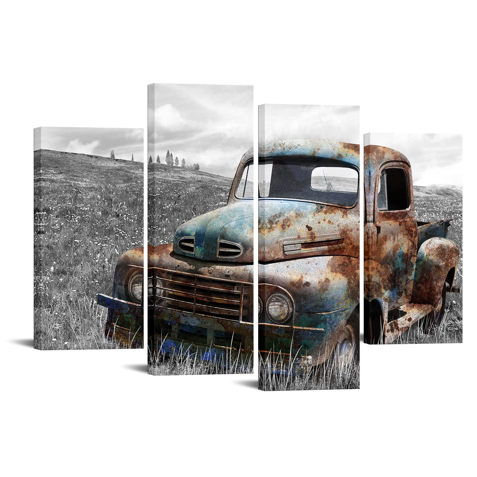 DuoBaorom Large Classic Truck Artwork Country Wall Decor Tractor Wall Art