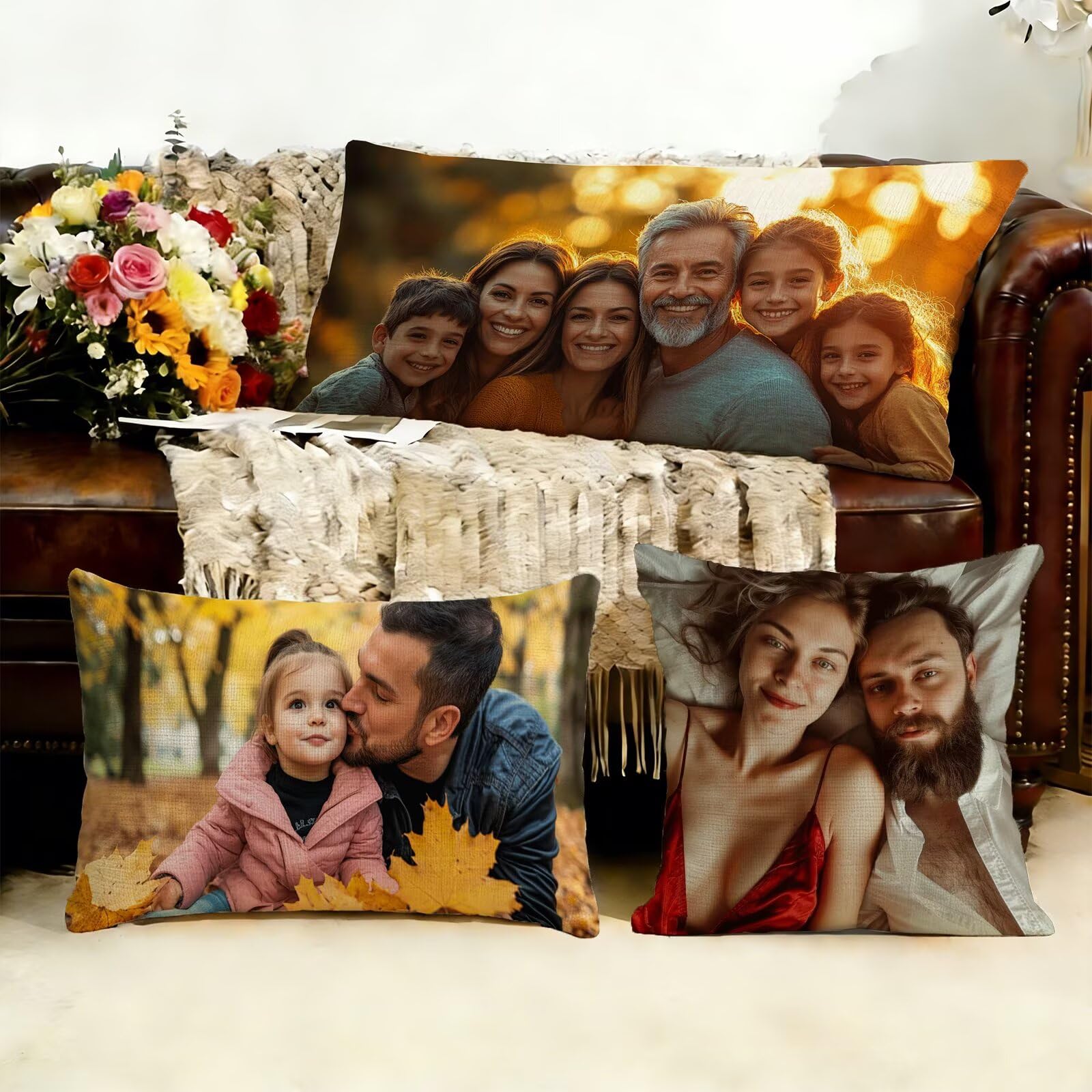 Cojin Personalizado Foto a Doble Cara 60x180cm - Cojines Exterior,Funda de Almohada Impermeable - Regalo Original para San Valentín y Aniversario Parejas para Cama Sofa Terraza Salon Jardin J1-239