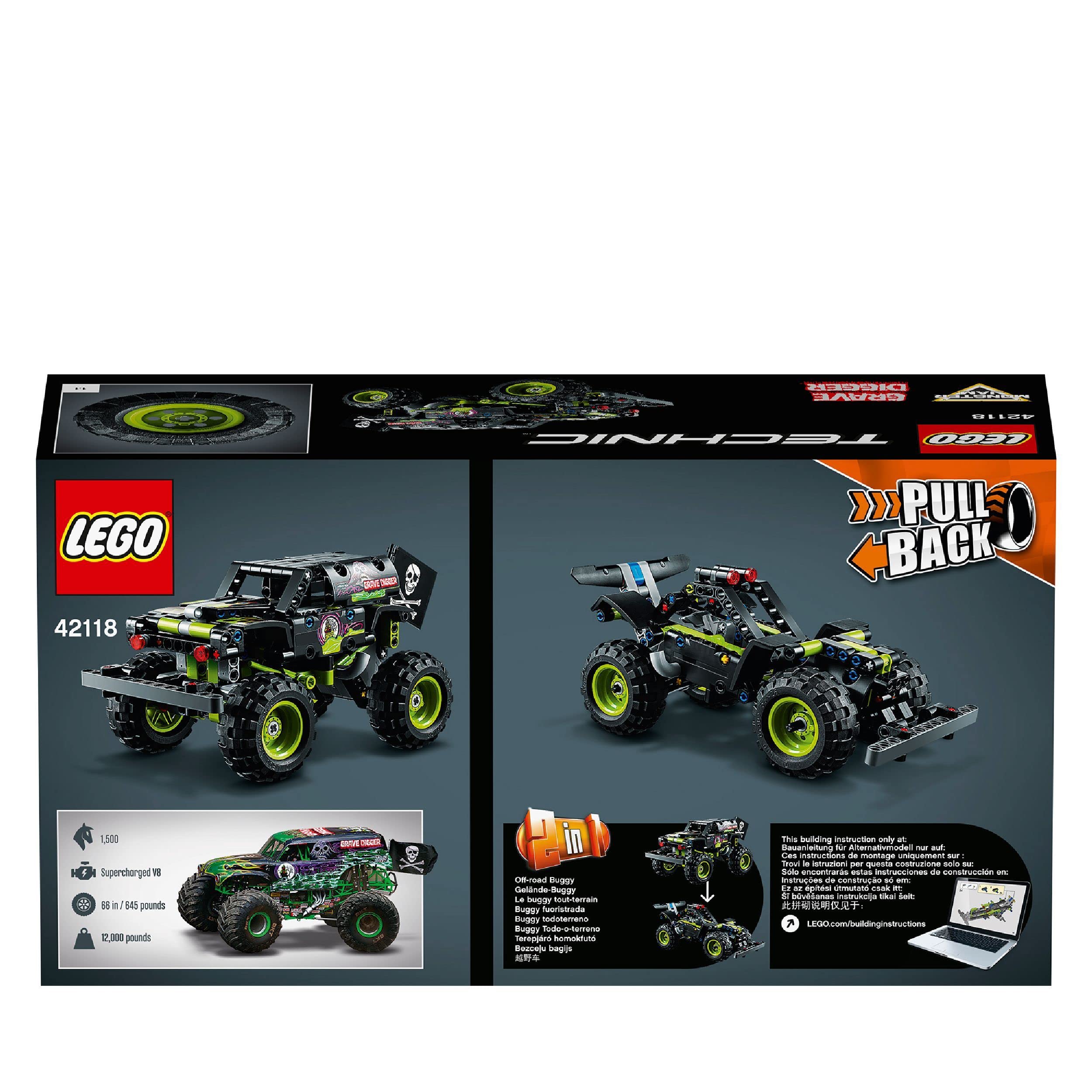 LEGO 42118 Technic Monster Jam Grave Digger Truck Toy to OffRoad Buggy