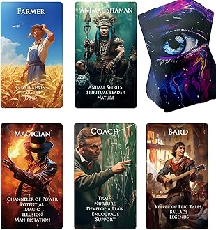 The Character Oracle Cards Deck - Tarot Cards for Who Questions, Beginner Oracle Deck, Foiled Oracle Cards with Meaning on Them -78 Role Cards