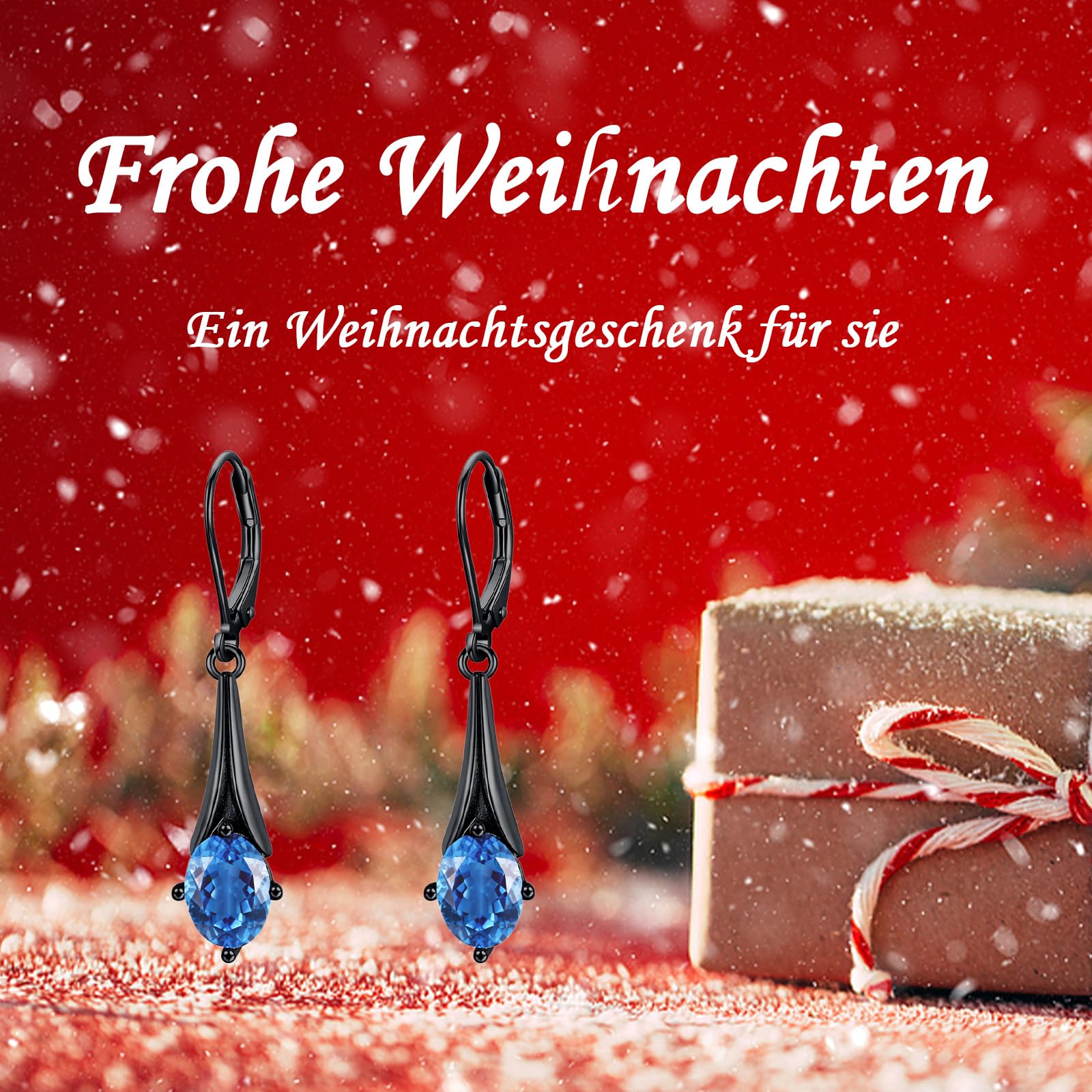 Aquamarin Tropfen Ohrringe 925 Sterling Silber Damen Tropfen Ohrringe Vintage Weihnachten Halloween Ostern Muttertag Valentinstag Geburtstag Schmuck Geschenke für Damen