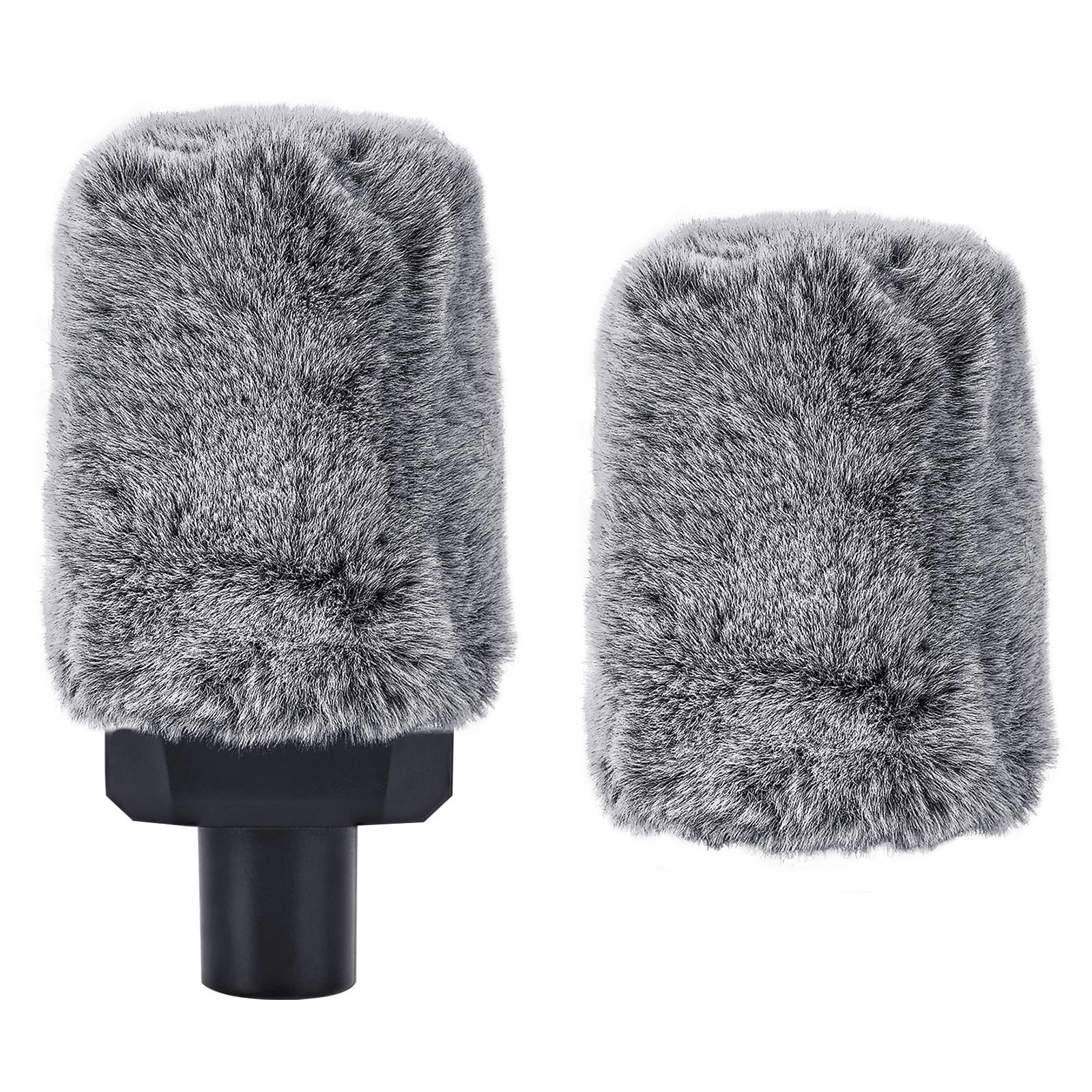 for Creators Furry Windscreen for 1.6'' (40mm) Diameter Microphones, Mic DeadCat Wind Cover Muff, Fluff Cover Windshield Compatible with HyperX SoloCast (Grey / 2 Pack)