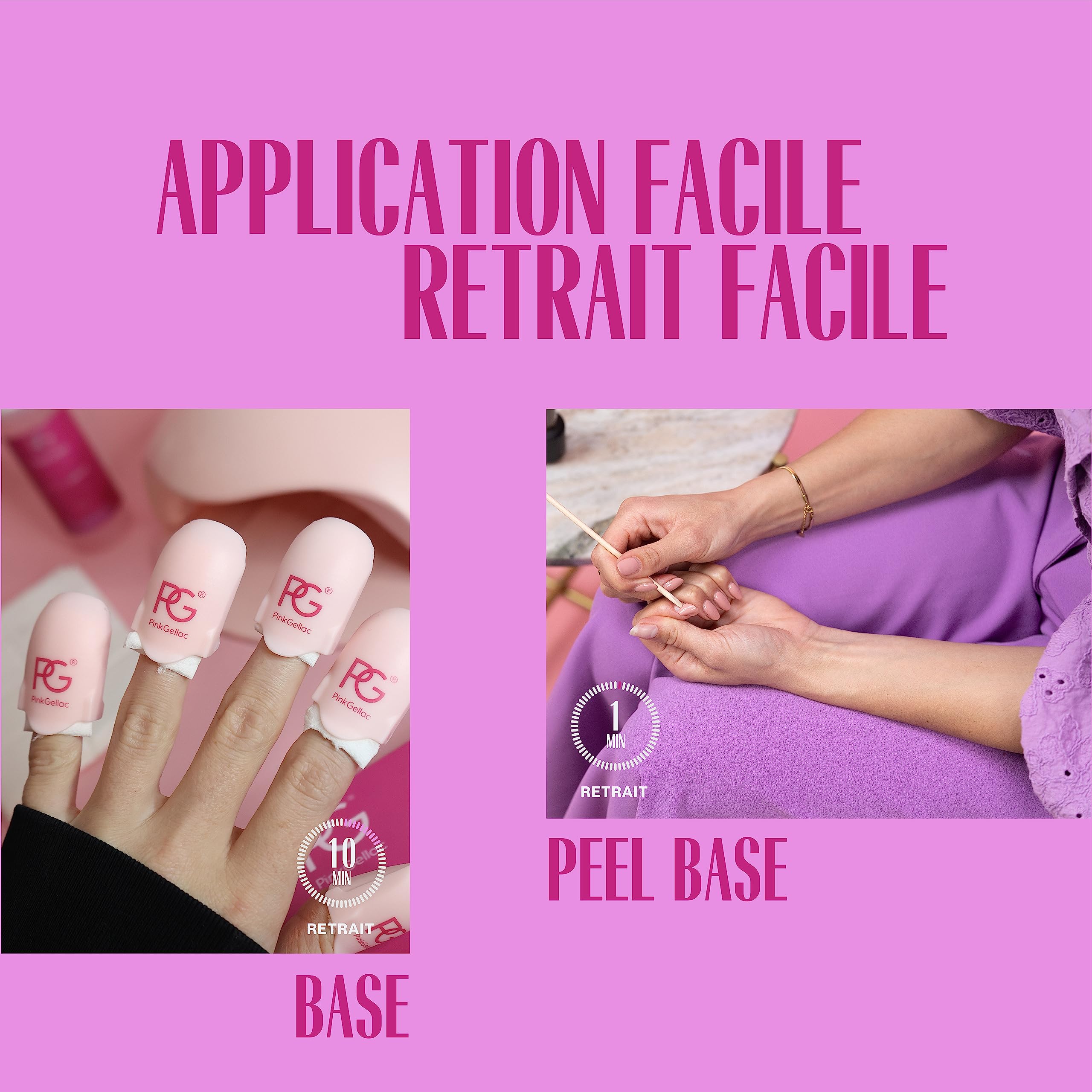 Pink Gellac Vernis Semi-Permanent Coffret - 4x 15 ml Orange, Taupe, Prune, Gris - Couleur Kit Ongle Gel - Set de Vernis Ongles Gel Durable - Fabriqué aux Pays-Bas