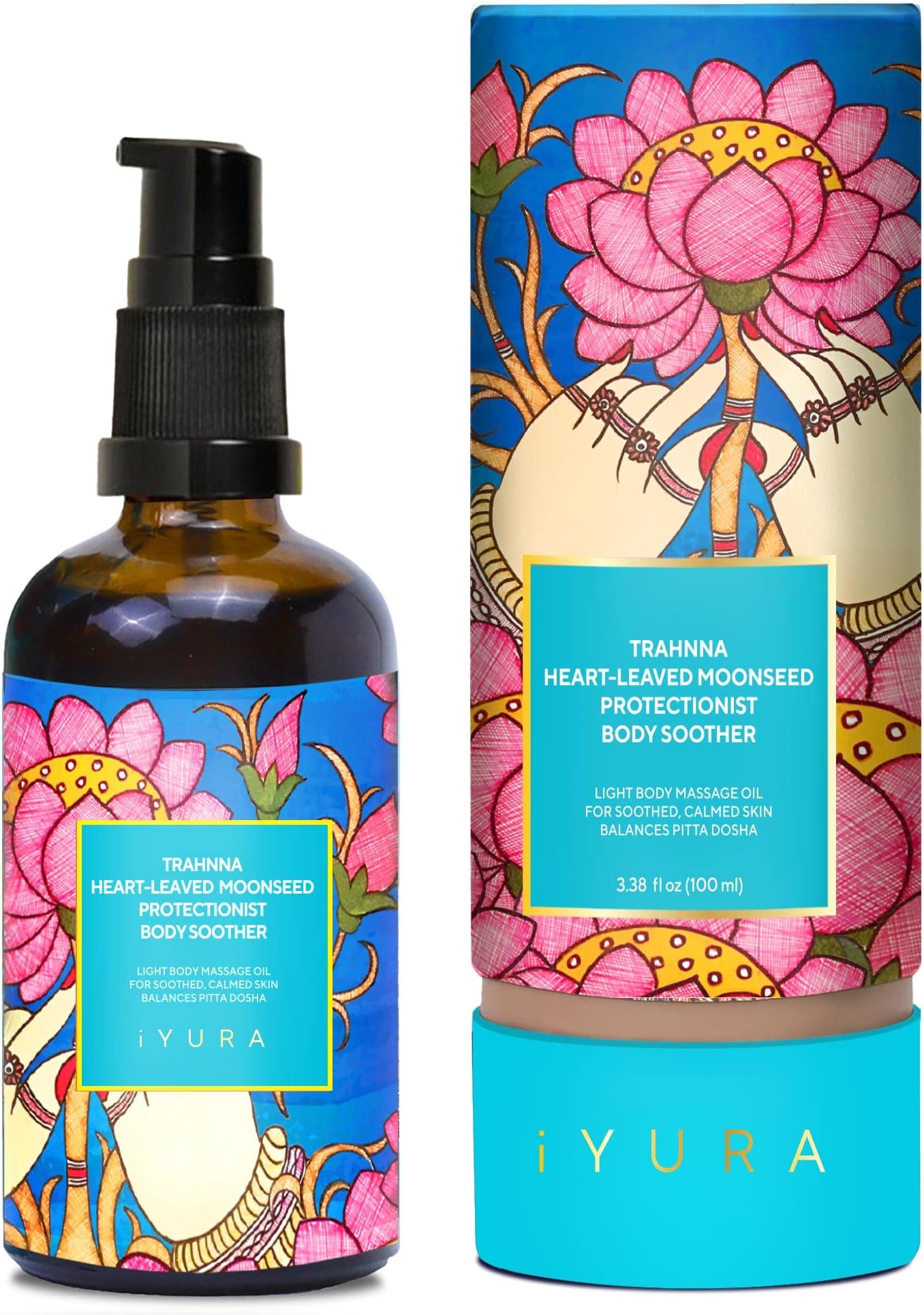 The Ayurveda Experience iYURA Trahnna Heart-Leaved Moonseed Body Oil- Serenely Aromatic Body Oil for Dry, Sensitive Skin, 3.38 fl oz