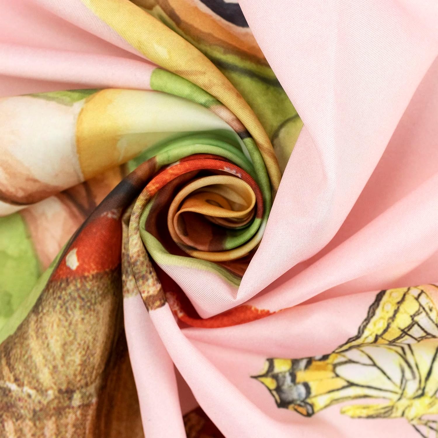 LB Sage Green Plant Shower Curtain Red Mushroom Butterfly Yellow Flowers Pink Shower Curtain Set Eucalyptus Leaf Shower Curtains for Bathroom with Bath Mat and Hooks,Waterproof Fabric,72x72 inch