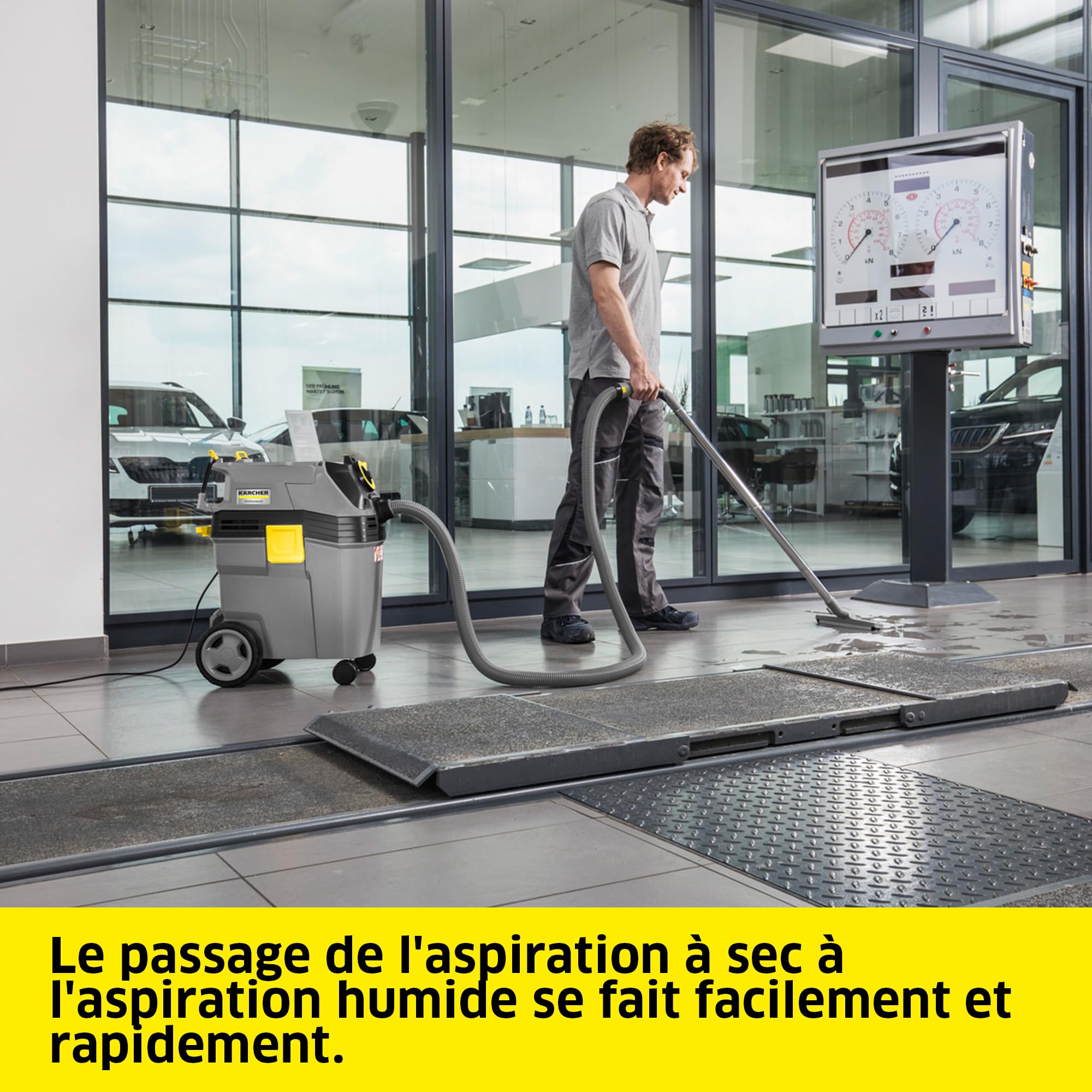 KÄRCHER Aspirateur Eau et poussières NT 40/1 AP L, Max. 1380 W, Nettoyage Semi-Automatique du Filtre, réservoir : 40 l, Tuyau d’Aspiration : 2,5 m, suceur pour sols humides/secs (300 mm), Filtre