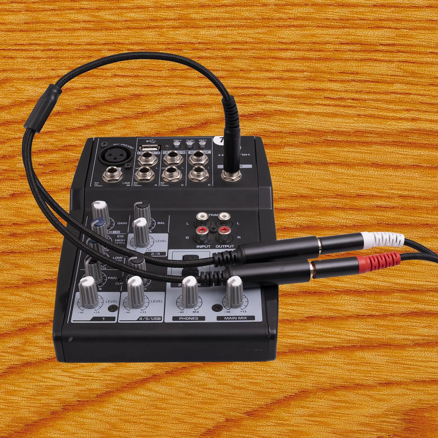 Cavo audio stereo TRS da 1/4 per chitarra o mixer con uscita jack, 3 m, confezione da 2, nero, adattatore splitter a Y, cavo da 6,35 mm maschio a doppio jack femmina da 6,35 mm, connettori placcati in