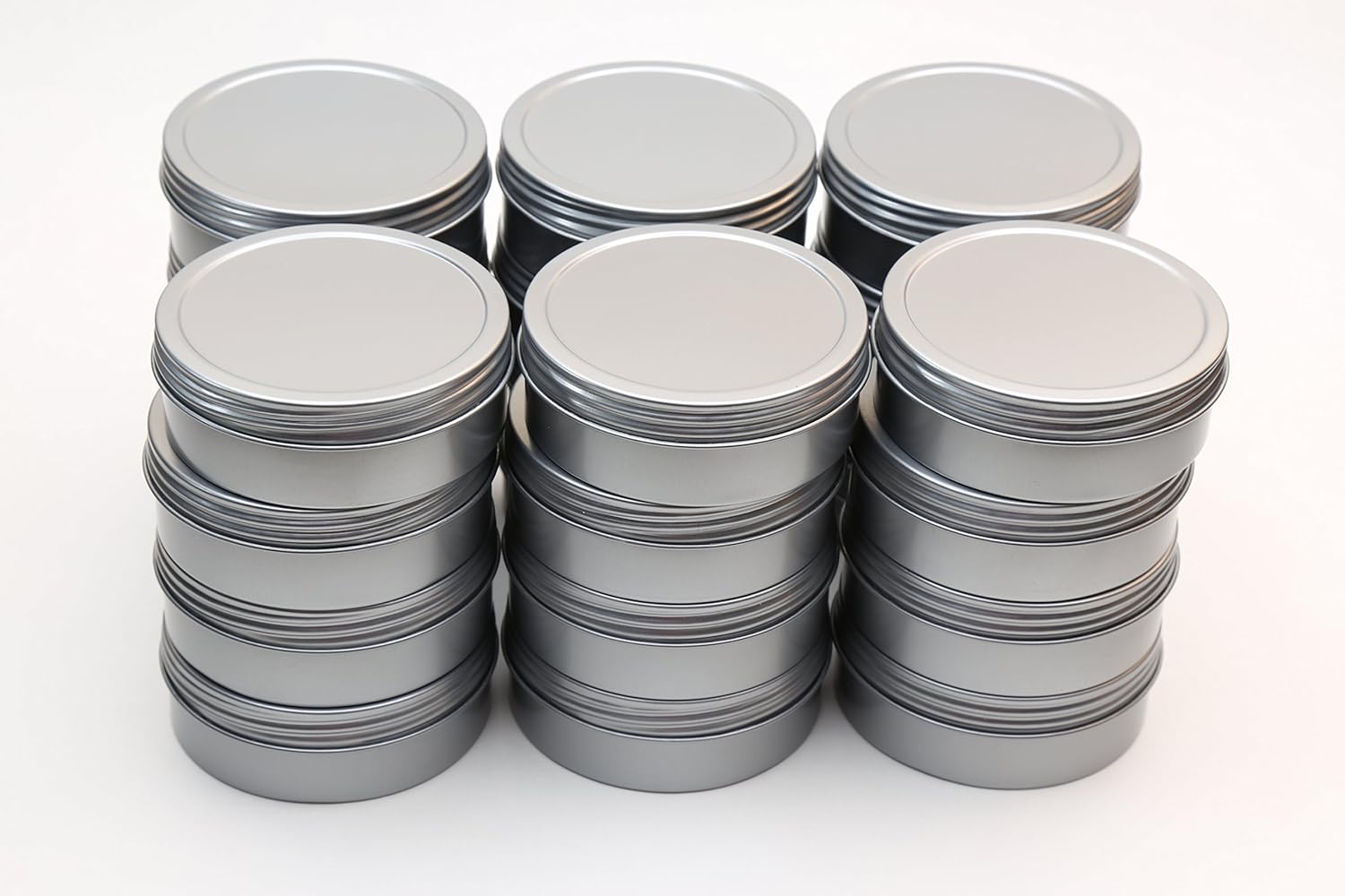 Paper Mart 4 Oz Deep Round Steel Tin Can with Screw Top, Bulk Pack of 24 Metal Tins with Lids for Candle Jars, Spice Tins, and Party Favors