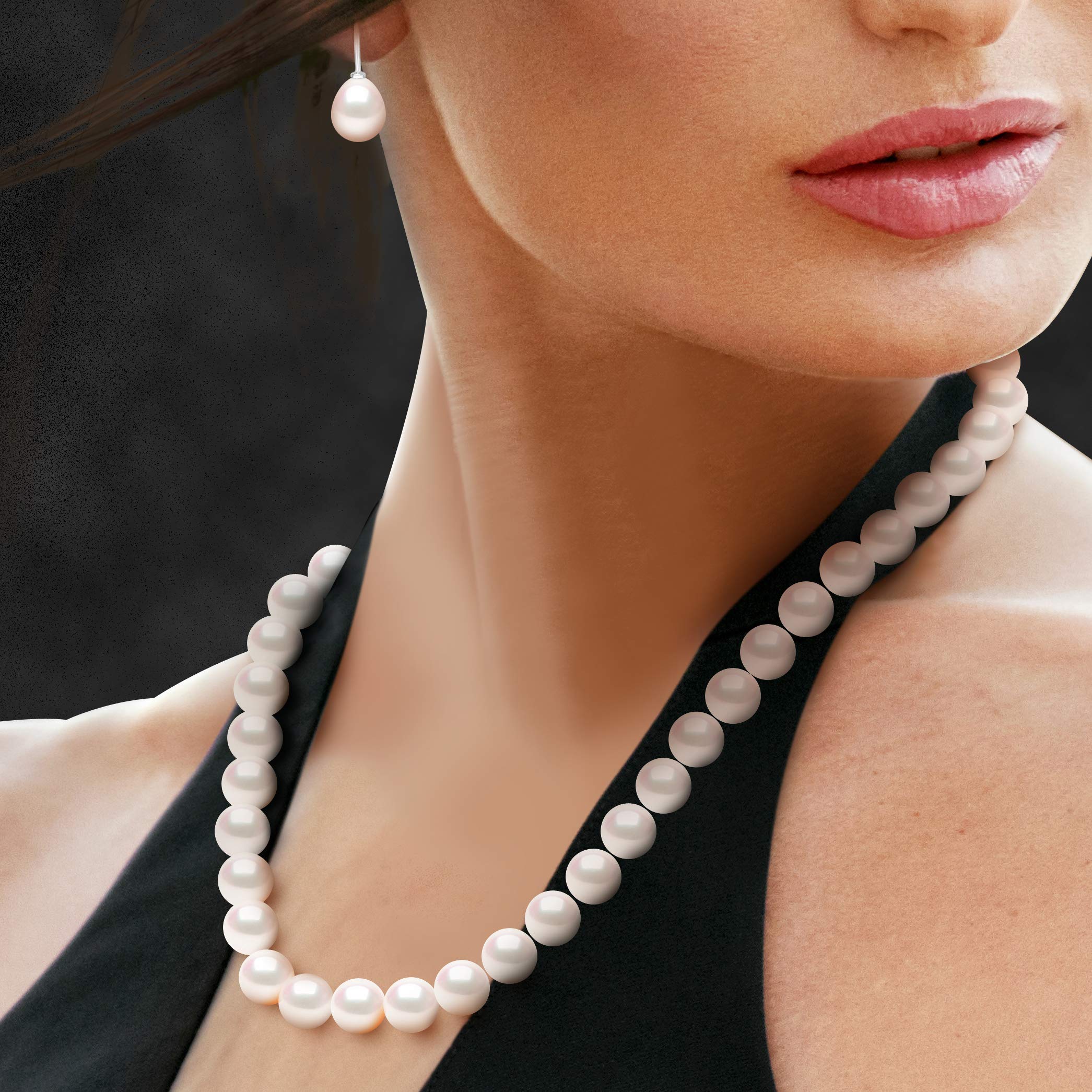 PEARLS & COLORS - Anello Vera Perla Coltivata d'Acqua Dolce Rotonda 7-8 mm - Colore Bianco Naturale - Qualità AAA+ - Misura Regolabile - Argento 925 - Gioielli Donna
