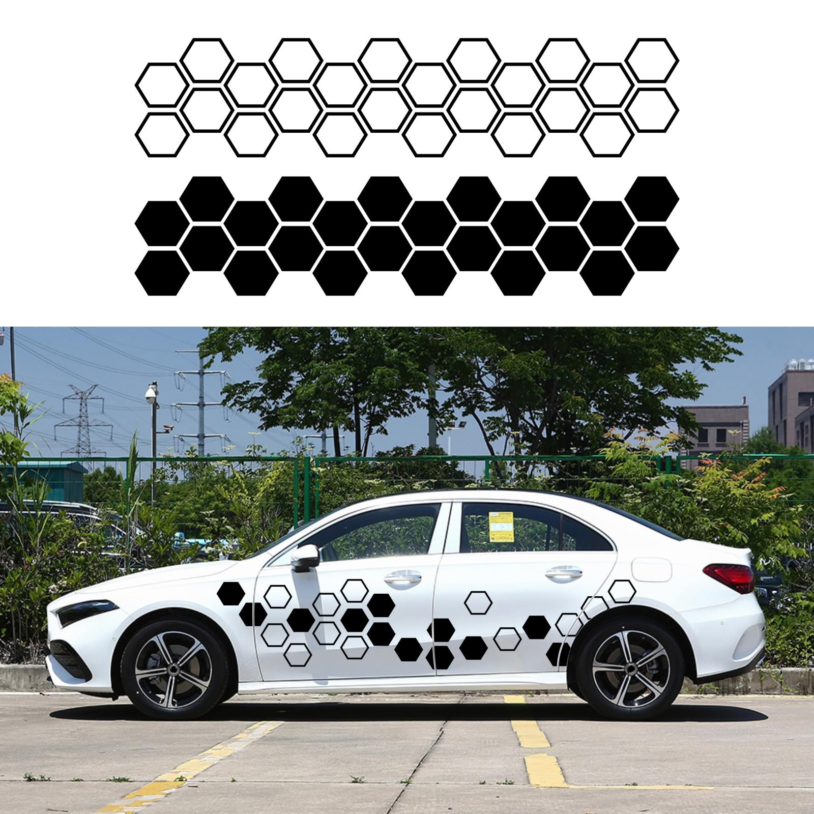 BLAJR 48PCS Grid Graphics Car Sticker