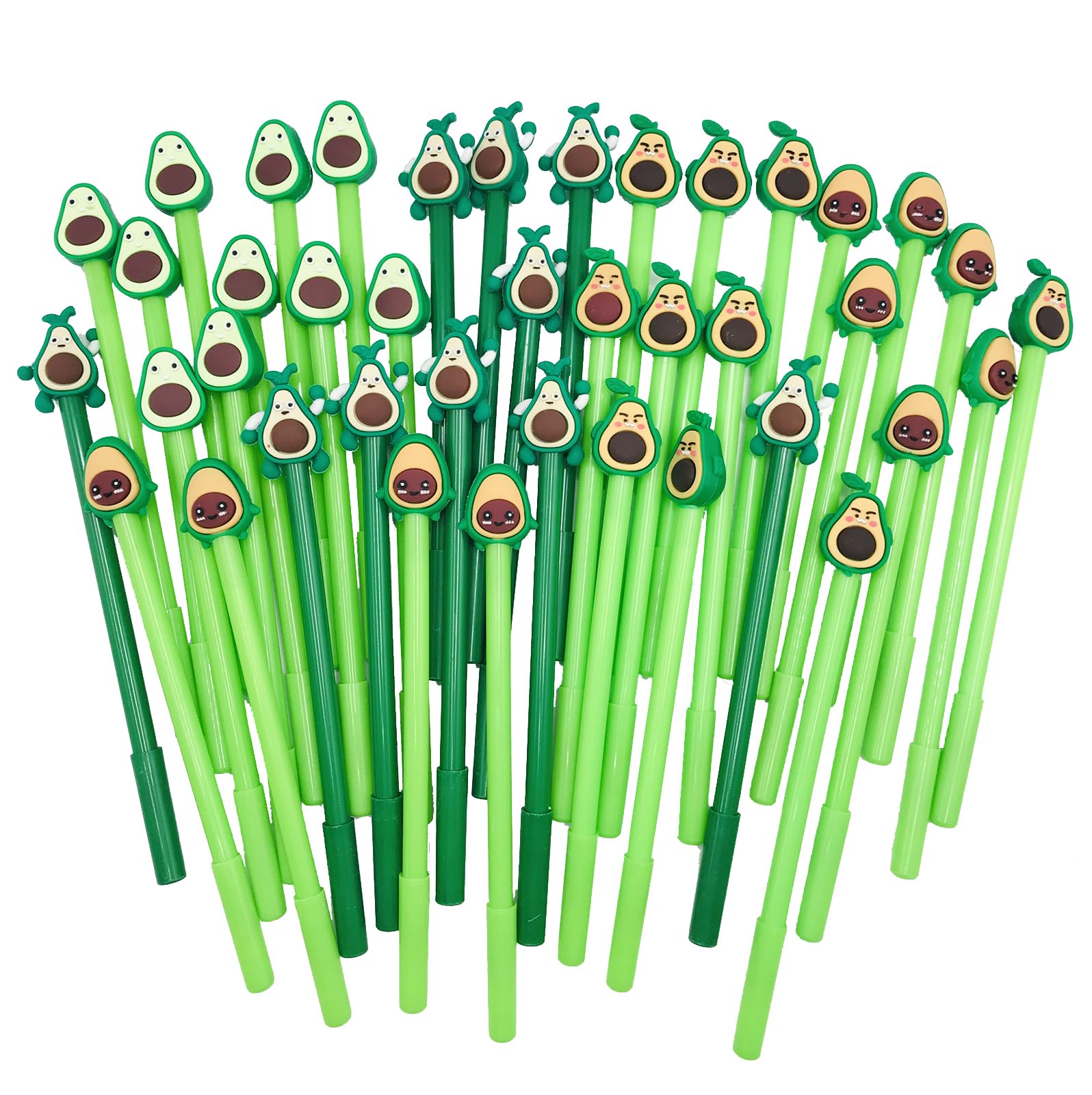 40 Pcs Cute Avocado Gel Ink Pens, Fruit 0.5 mm Black Ink Cool Novelty Writing Pens f for Ournaling, Writing, Note-Taking, Teacher Student School Party Office Home Supplies (Cute Avocado)