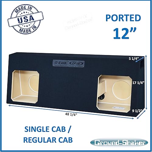 Miniatura 2 de Caja auxiliar ventilada de doble puerto de 12 pulgadas, caja de subwoofer Solo Baric Subs de cabina única, caja de altavoces para camiones