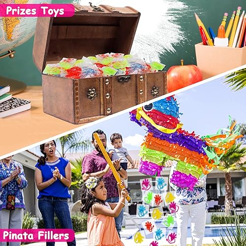 Miniatura 6 de 100 unidades de manos adhesivas con purpurina para niños de 4 a 8 a 12 años, suministros de cumpleaños, rellenos de huevos de Pascua, bolsas