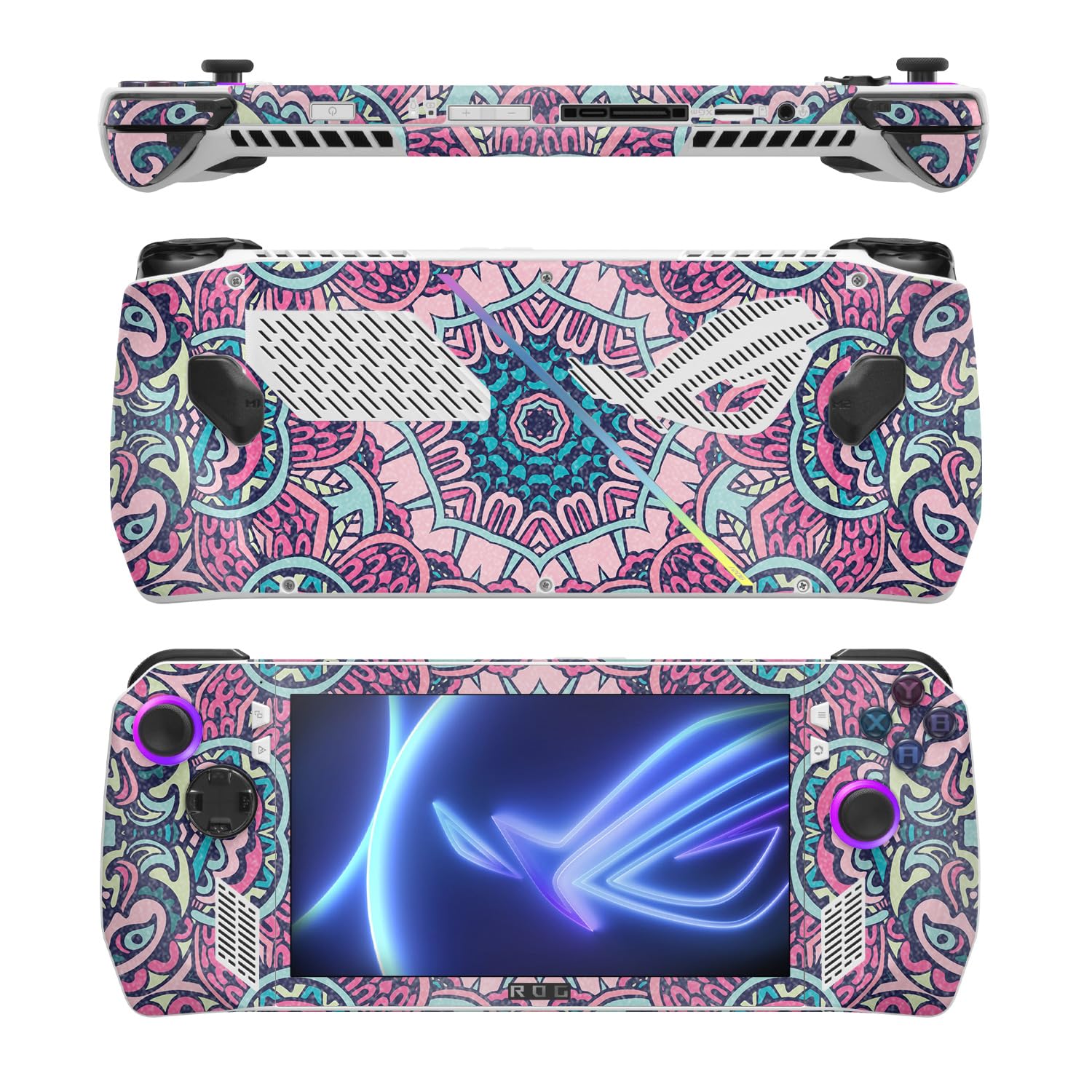 MightySkins Glossy Glitter Skin Compatible with Asus ROG Ally - Tribal Mandala | Protective, Durable High-Gloss Glitter Finish | Easy to Apply