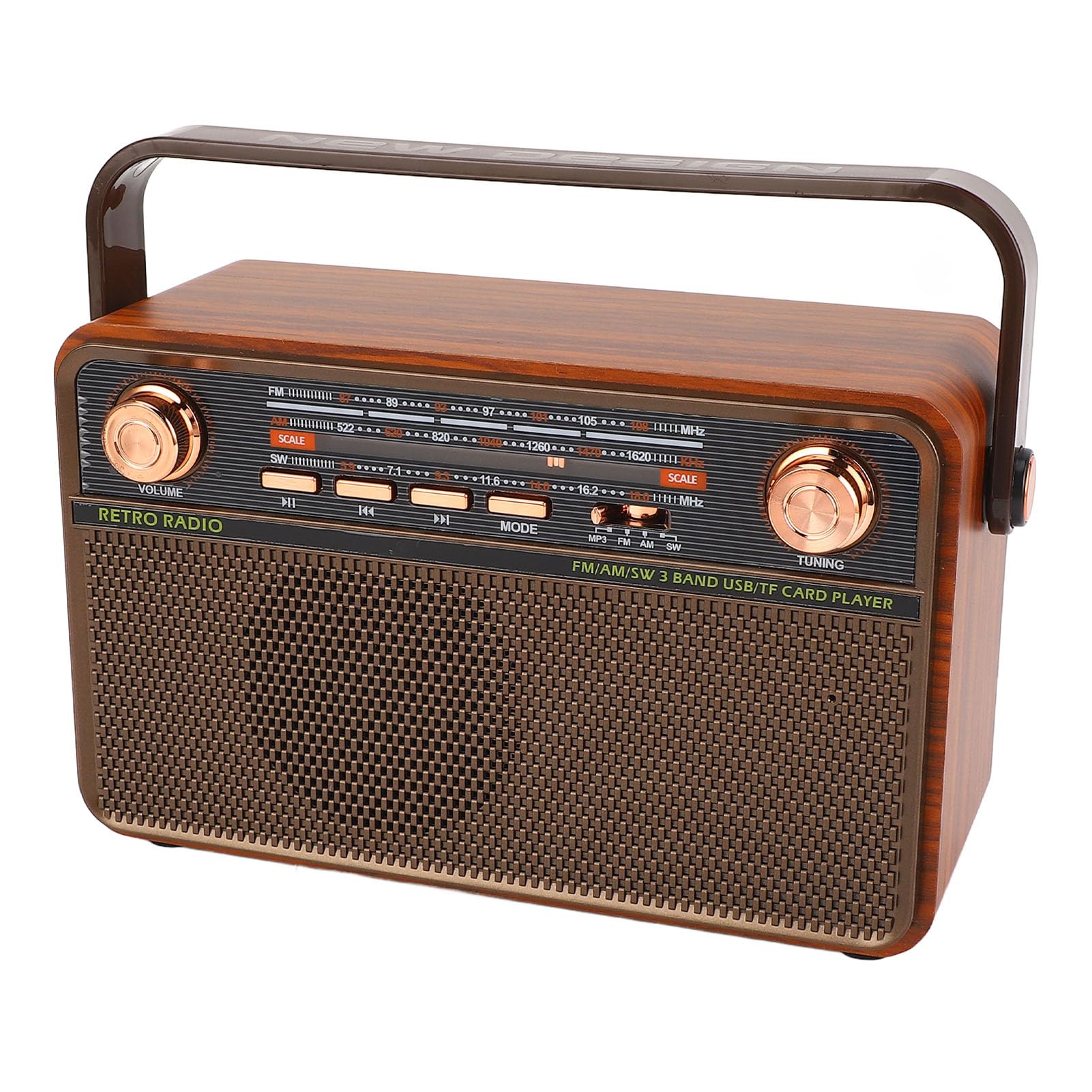 Asixxsix Przenośne Radio, Głośnik Bluetooth 4 w 1 Krystalicznie Czysty Odbiór FM Przenośny, Dłuższy Czas Rozrywki Radio z Długimi Antenami Teleskopowymi do Joggingu (wtyczka UE)