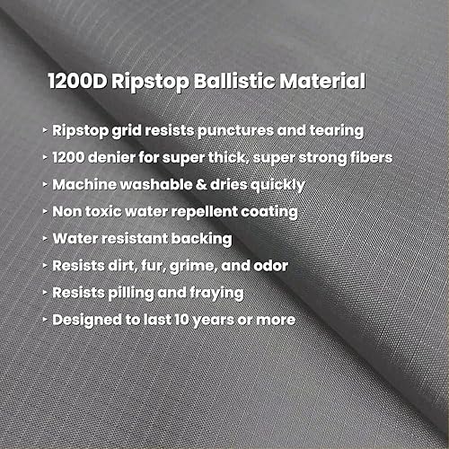 Miniatura 5 de K9 Ballistics Almohadilla Resistente Ripstop para Jaula de Perro - Alfombrilla Duradera y Lavable a Máquina XL para Perrera y Viajes para Perros