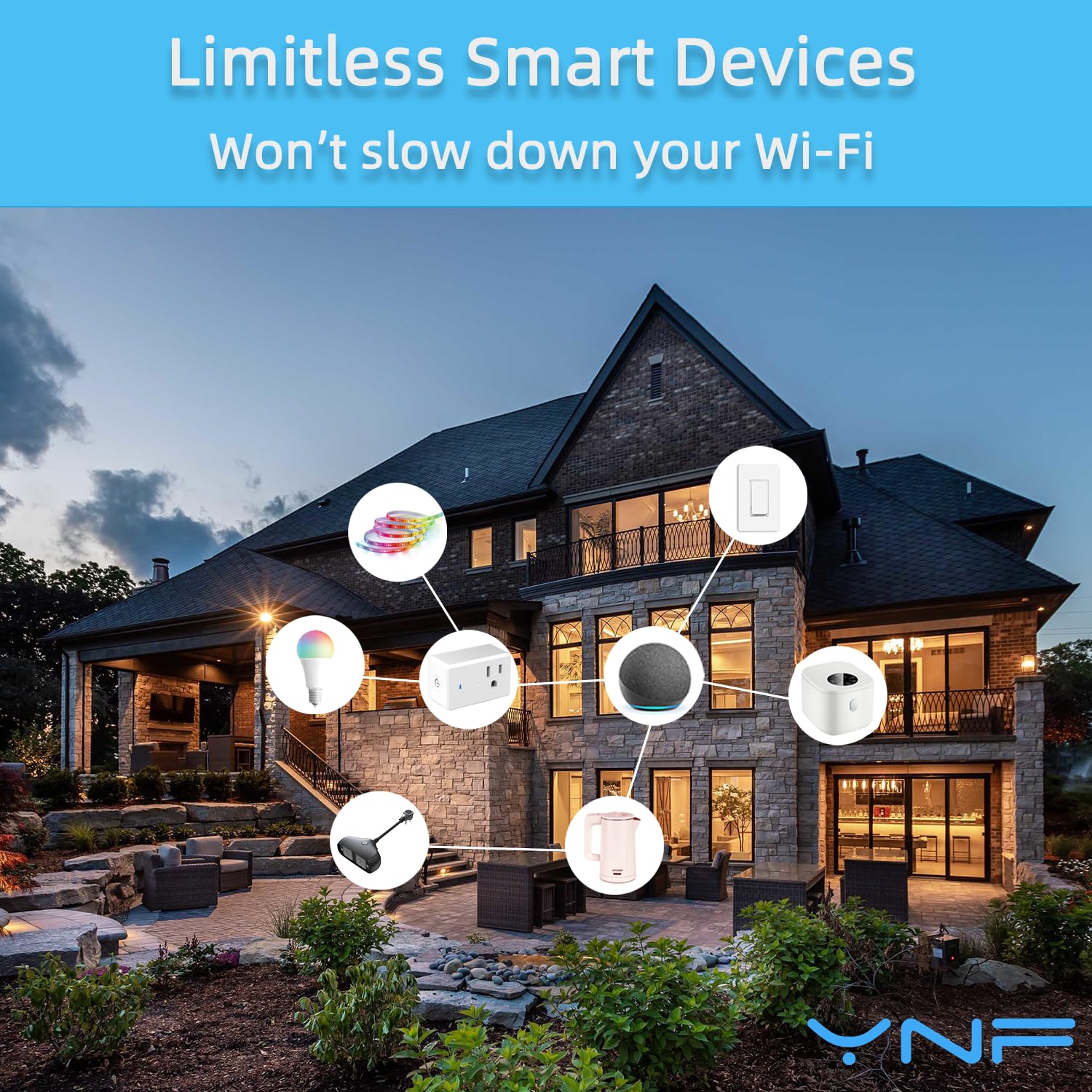 YNF Mini Smart Plug Compatible With Alexa Simple Setup With One Voice Command Remote Control Group Control Timer — view 6