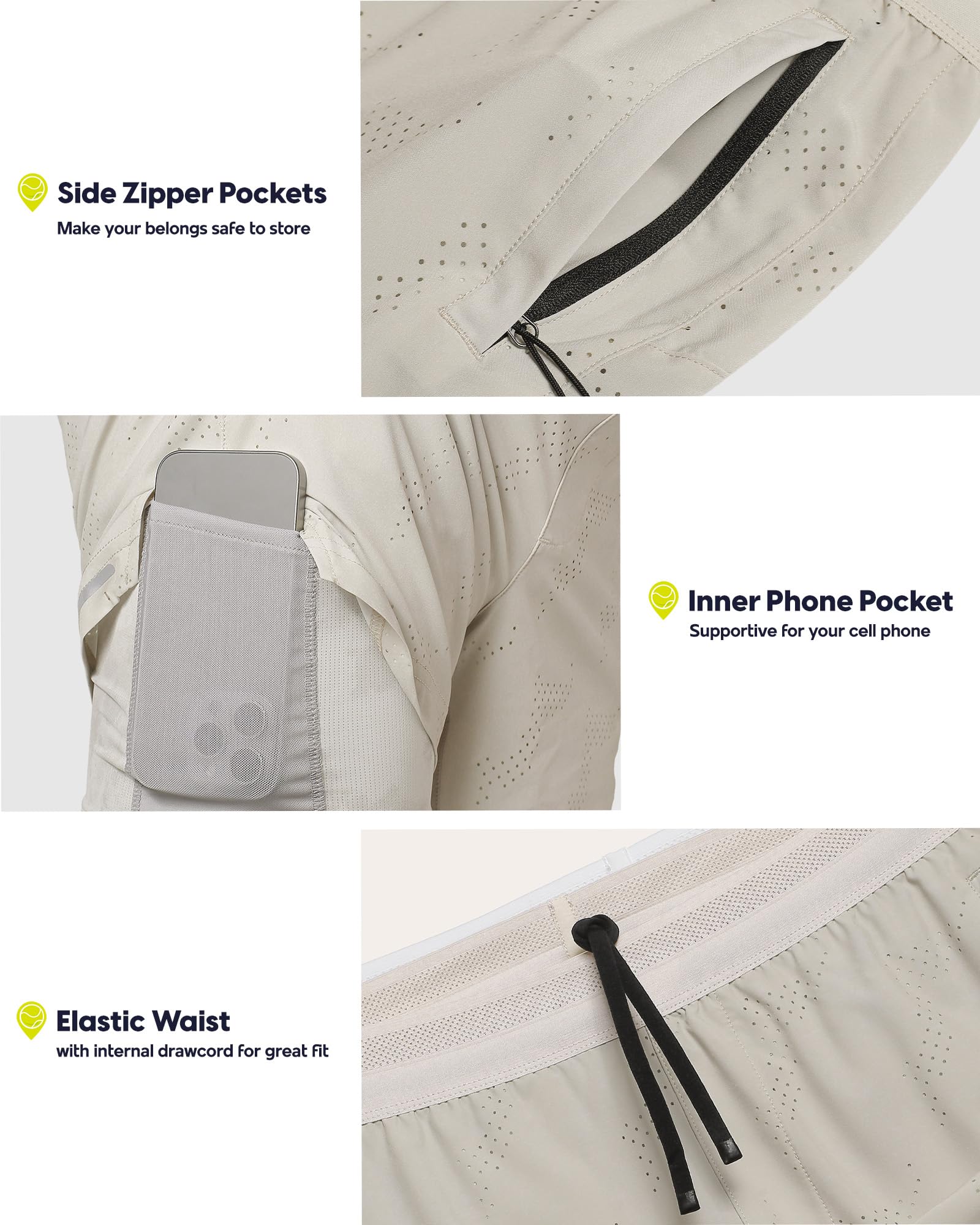 maamgic Pantaloncini da palestra 2 in 1 da uomo da 12,7 cm, pantaloncini da tennis atletici elasticizzati per allenamento e corsa con fodera