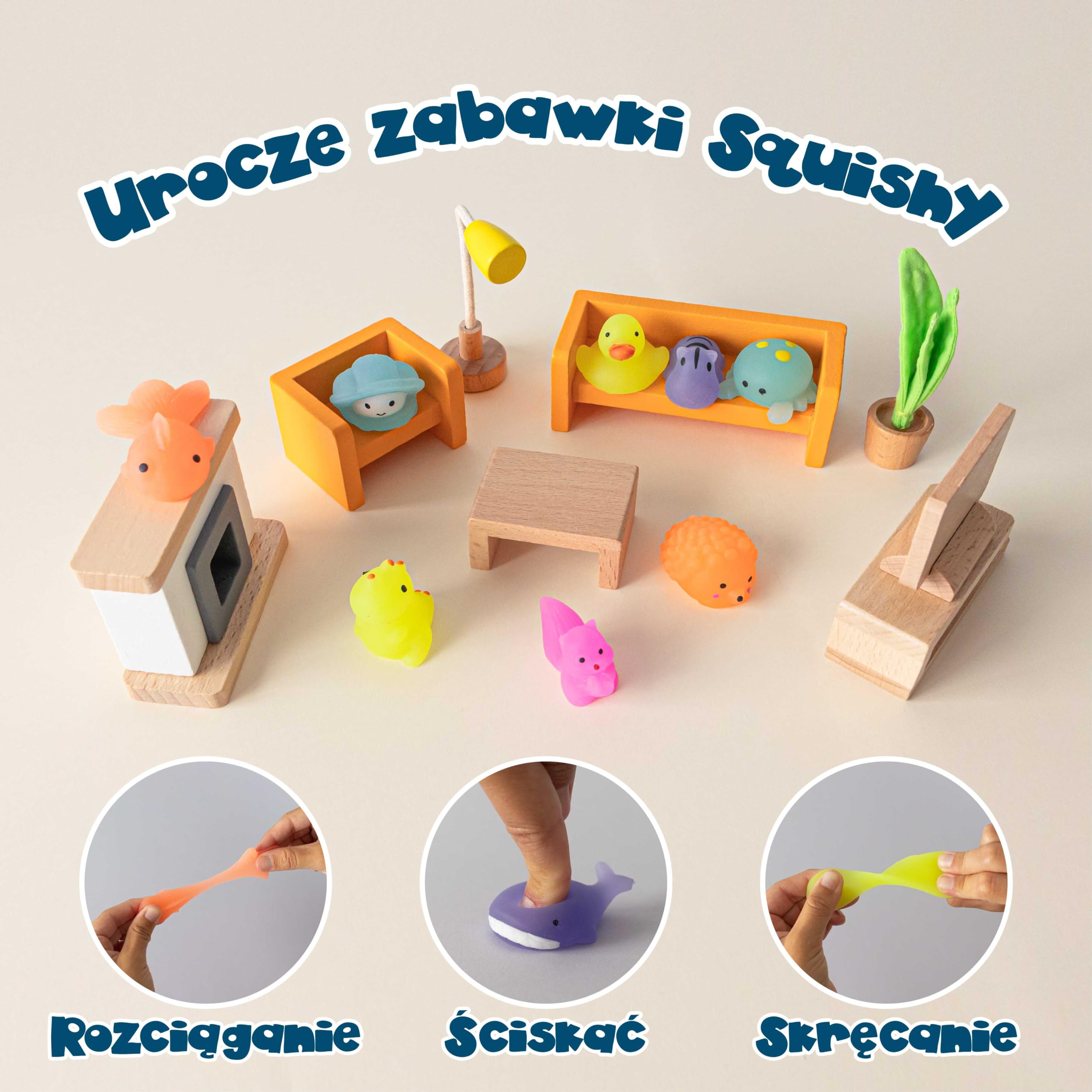 BONNYCO Zabawki Mochi Squishy do Toreb na Prezenty Pakiet 40. Upominki na Przyjęcia Świecą w Ciemności, Wypełniacze Torebek dla Dzieci Unisex. Zabawki Squishy Fidget, Wypełniacz Piniaty Kawaii