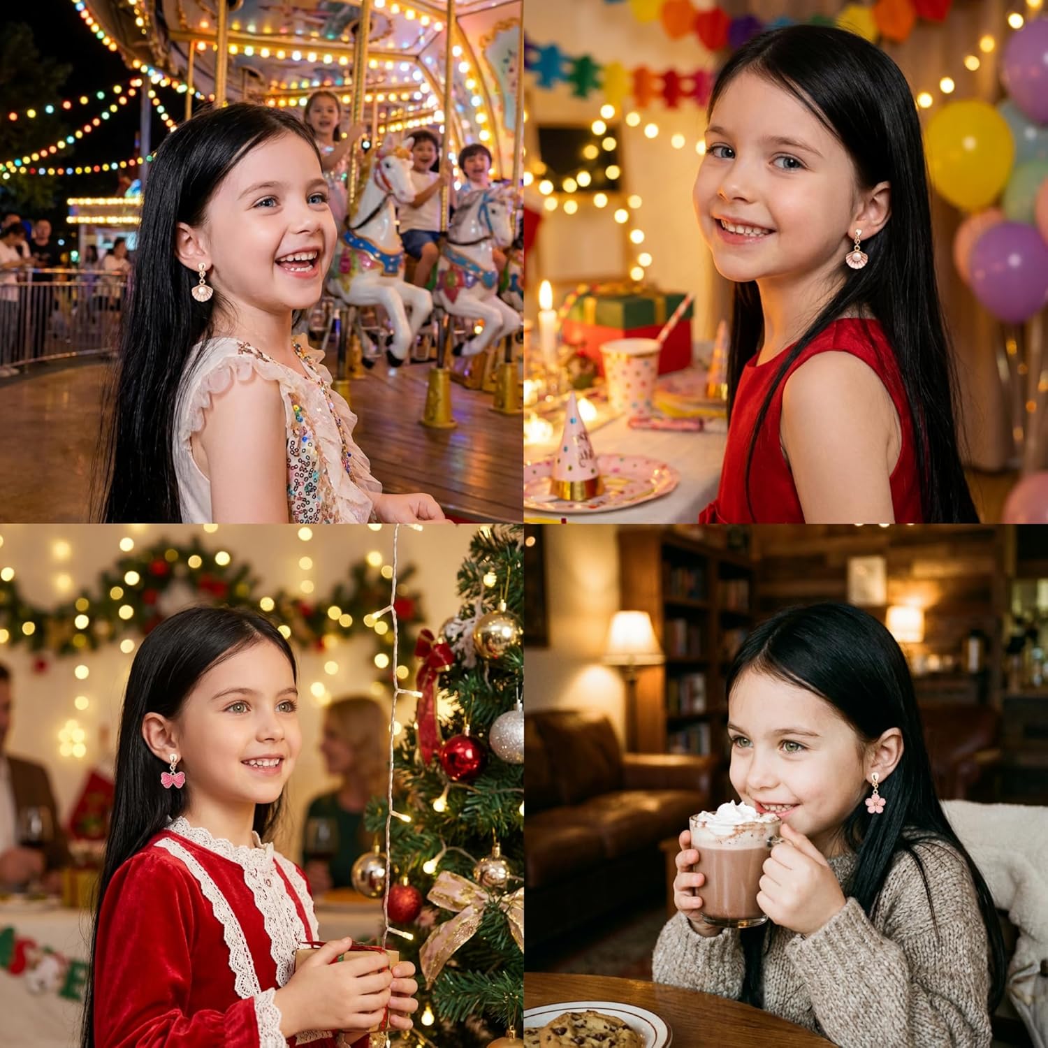 12 Pairs Kids Clip-on Earrings - Cute Unicorn Designs, Non-Pierced Dress Up Alloy Jewelry for 4-12 Year Old Girls Birthday Christmas Valentine's Day Holiday Gifts,Party favors Kids Toys - Image 8