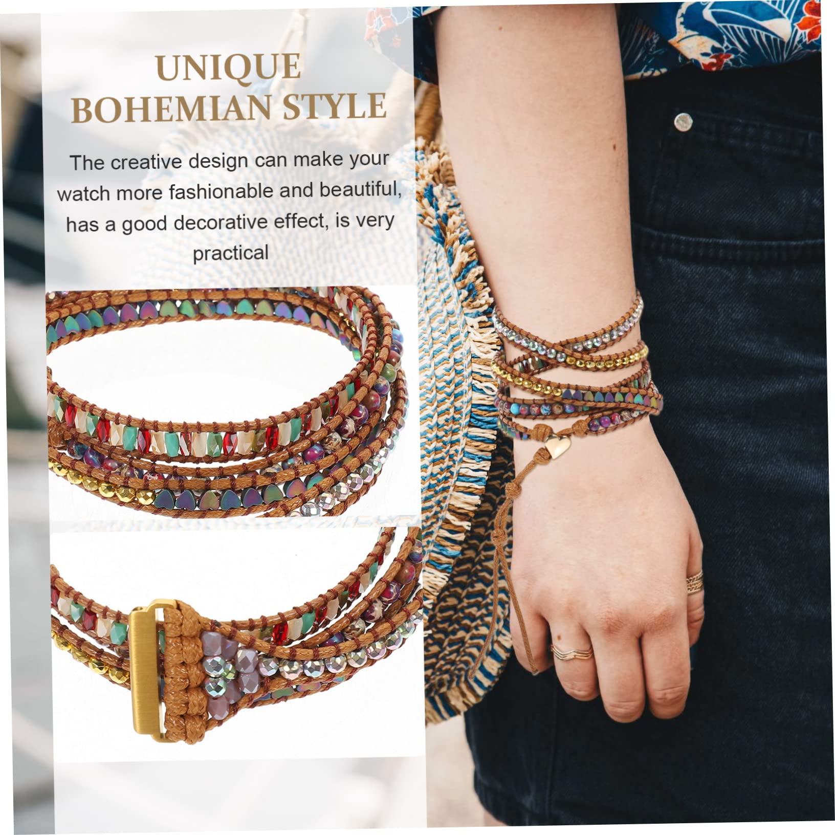 Gadpiparty 2 Pièces Bracelet Perlé Montre Bande Remplacer Montre Bande Bracelets De Pour Femmes Femmes Bracelets De Smartwatch Bandes De Remplacement Bracelet Pour Miss