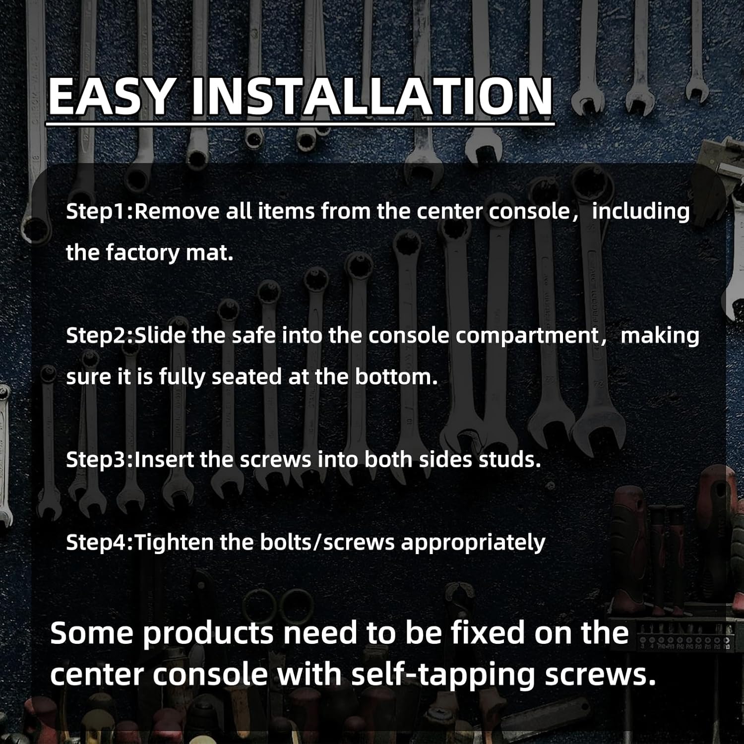 Center Console Safe Vault, FortiVault Premium In-vehicle Console Vault Safe Lock Box Compatible with 2023-2026 Chevy Silverado 1500/GMC Sierra 1500, Fingerprint Access with Backup Key