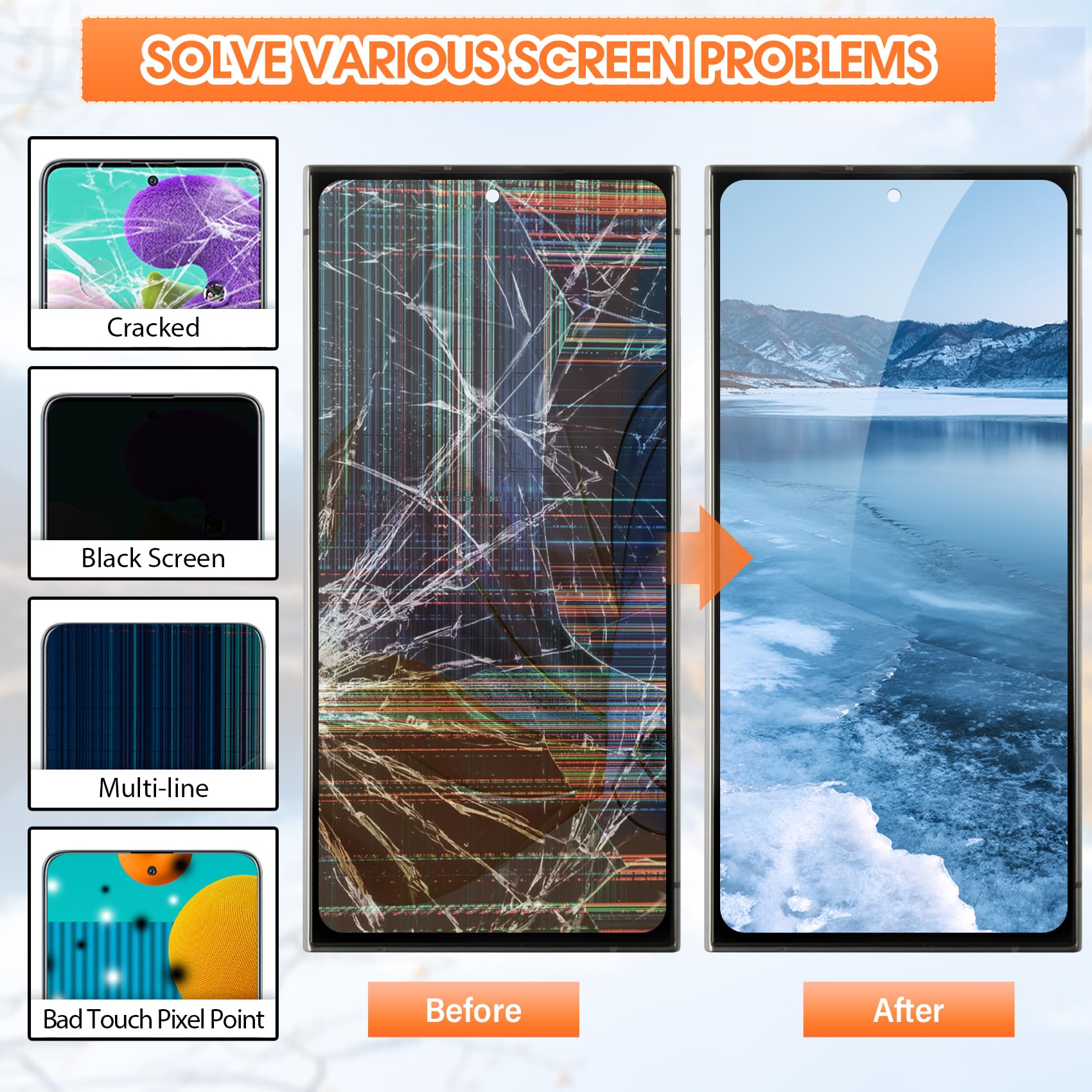 Amazon.com: AMOLED Screen for Samsung Galaxy S24 Ultra 5G Screen