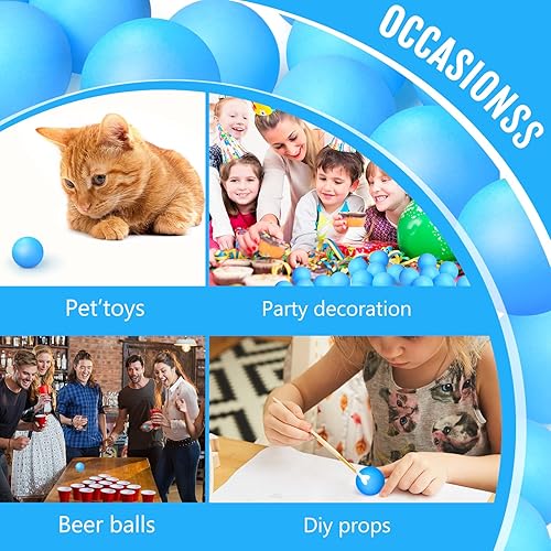 Miniatura 7 de Paquete de 100 pelotas de tenis de mesa, pelotas multicolor de 1.575in, bolas de plástico de 1.575in, bolas de cerveza de 1.575in, bolas pequeñas a