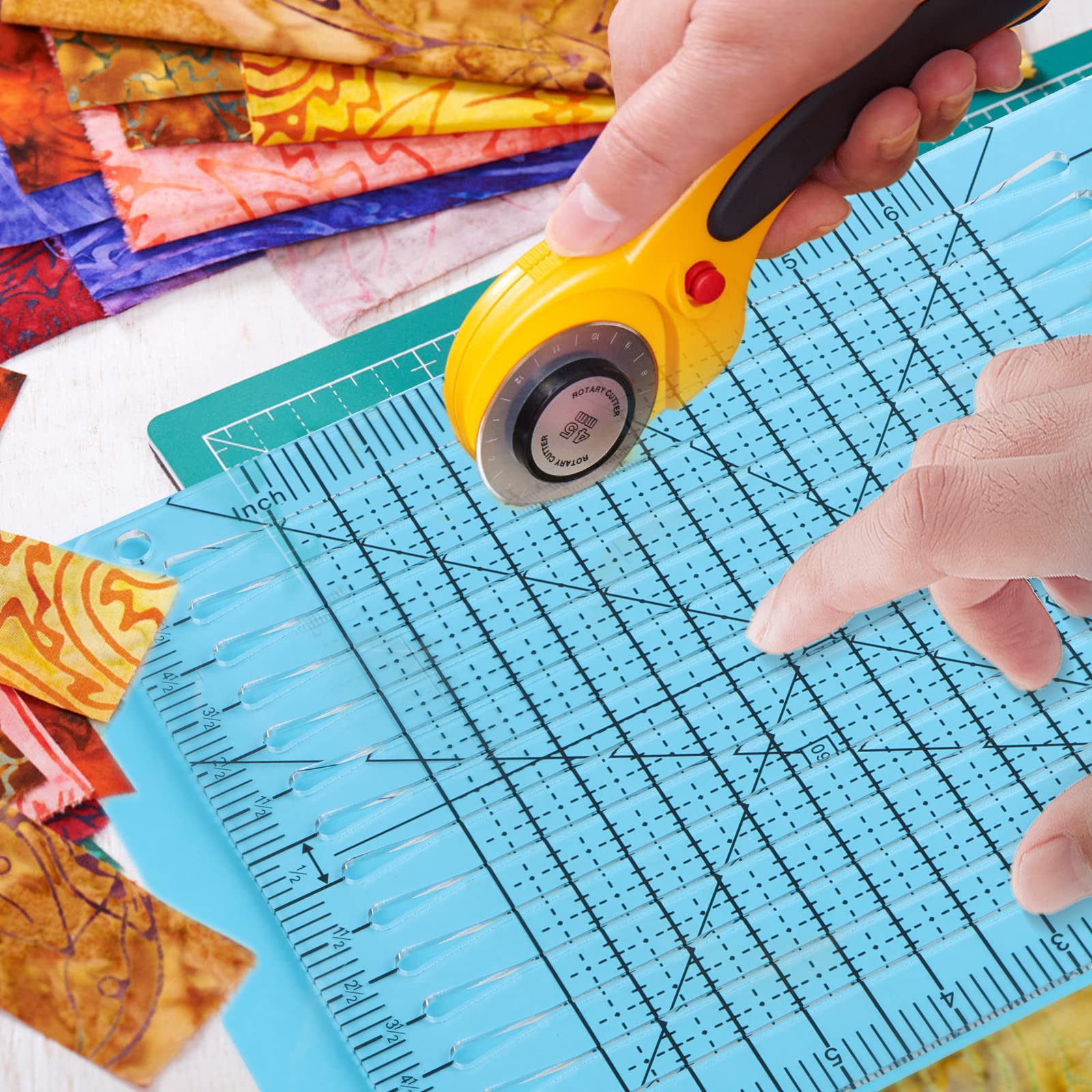 Set 4 Righelli Patchwork In Acrilico + 1 Righello Morbido - Per Cucito E Fai Da Te, Precisione Garantita