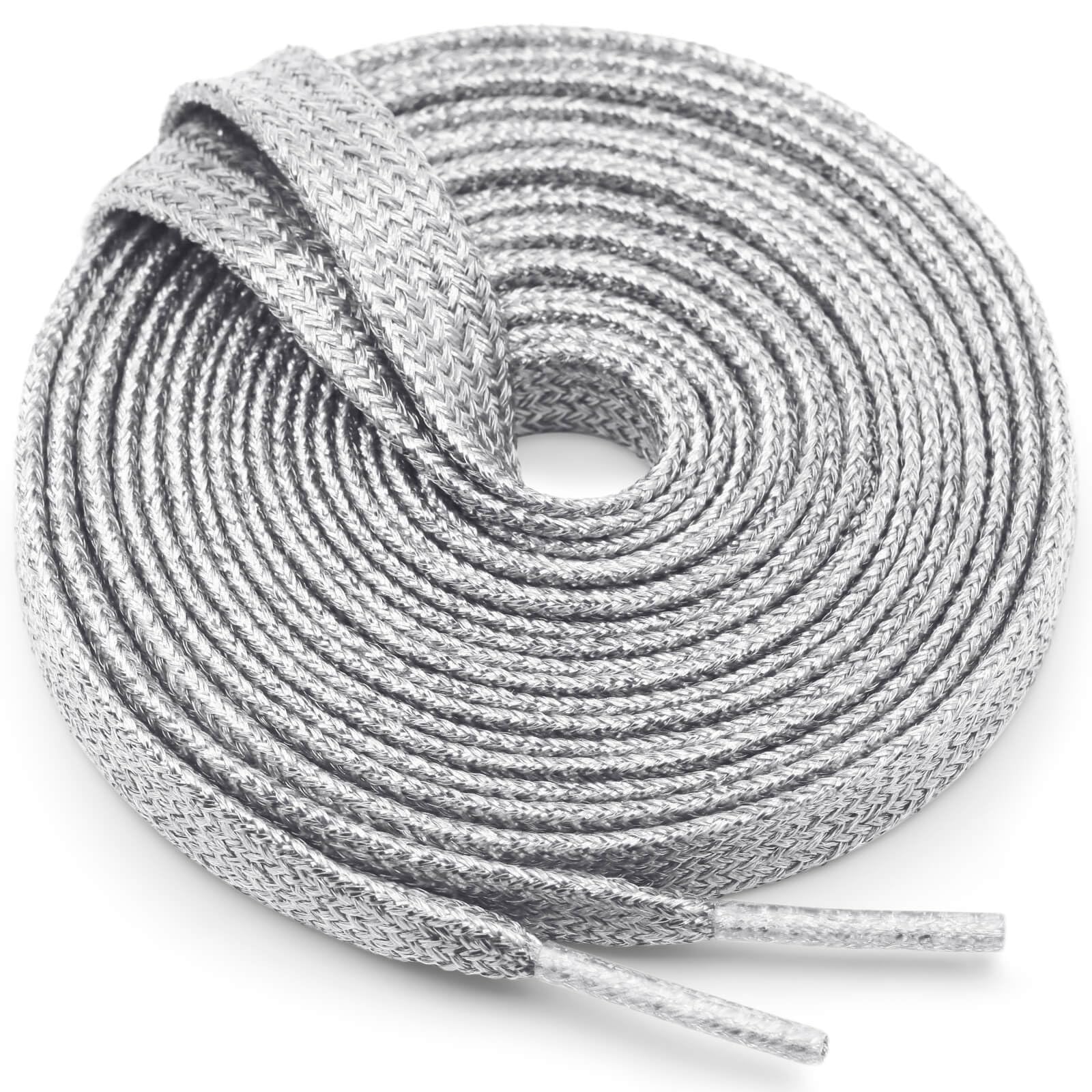 WEGOODZF Flat Glitter Shoe Laces: Metallic Sparkle Shoelaces for Sneakers -2Pair