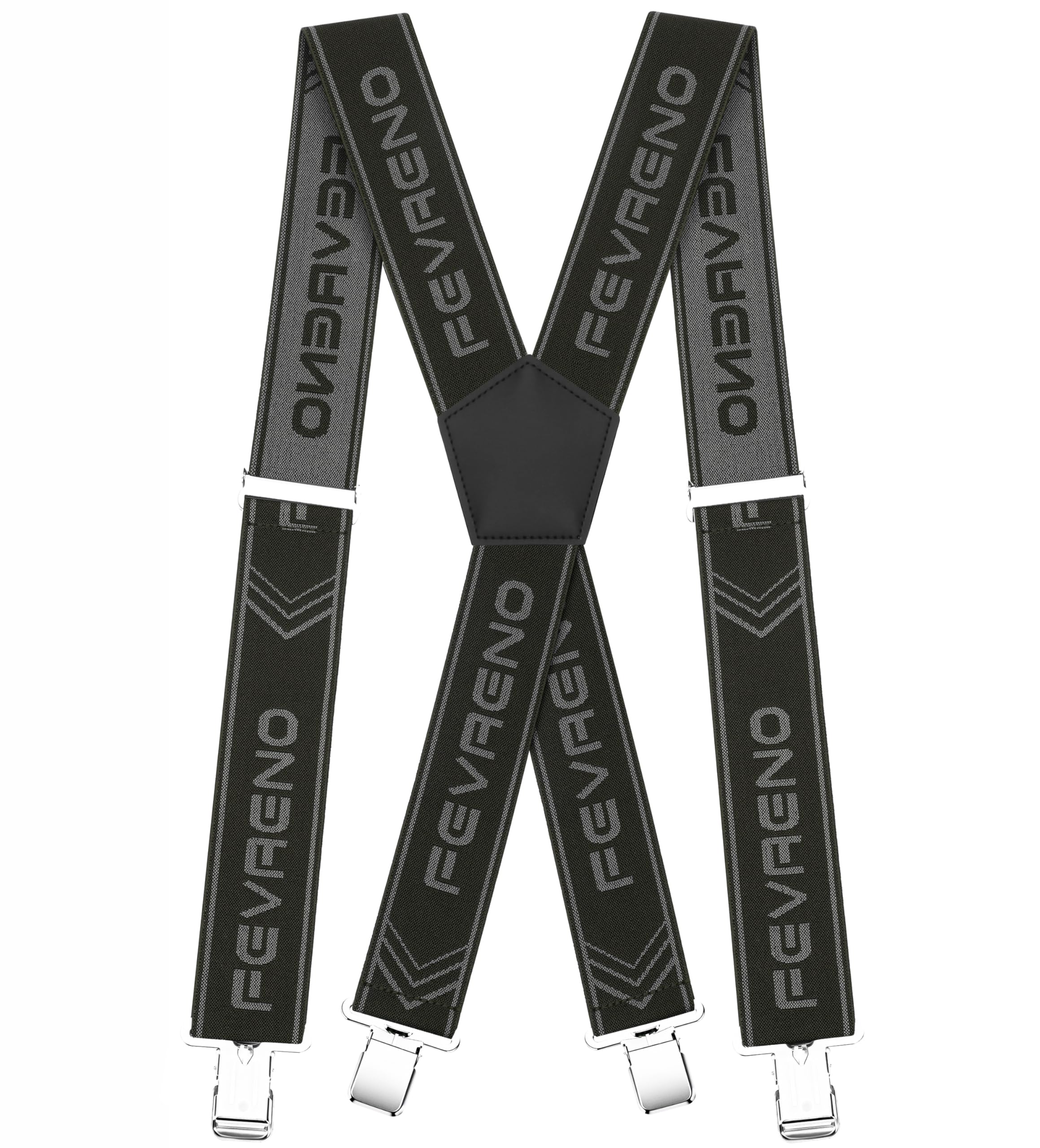 Fevaeno Hosenträger für Herren mit 4 Starken Metal Clips 5cm Breit X Form Einstellbar und Elastische Einheitsgröße Hosenträger für Männer und Damen