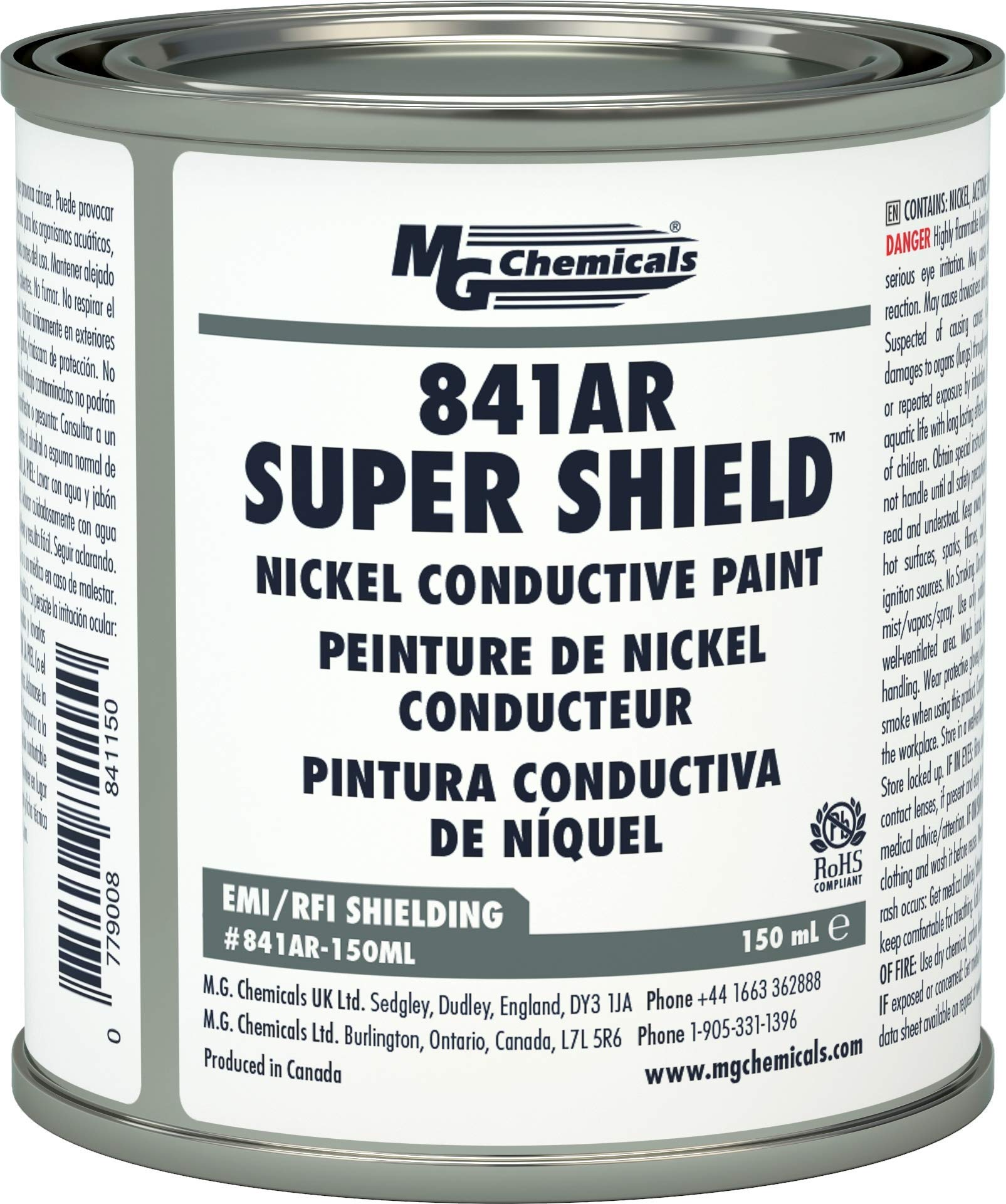MG Chemicals 841AR-150ML Nickel Super Shield Conductive Coating, 150 mL, Metal Jar