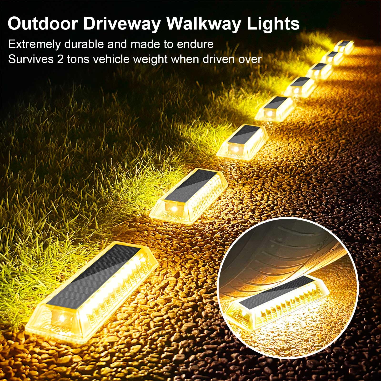 Lacasa Lampy solarne do użytku na zewnątrz, 8 sztuk, lampy solarne do ogrodu, 50 lm, oświetlenie ogrodowe, IP68, wodoszczelna lampa solarna do dekoracji ogrodu, na taras, podwórko, ciepła biel, 2700 K